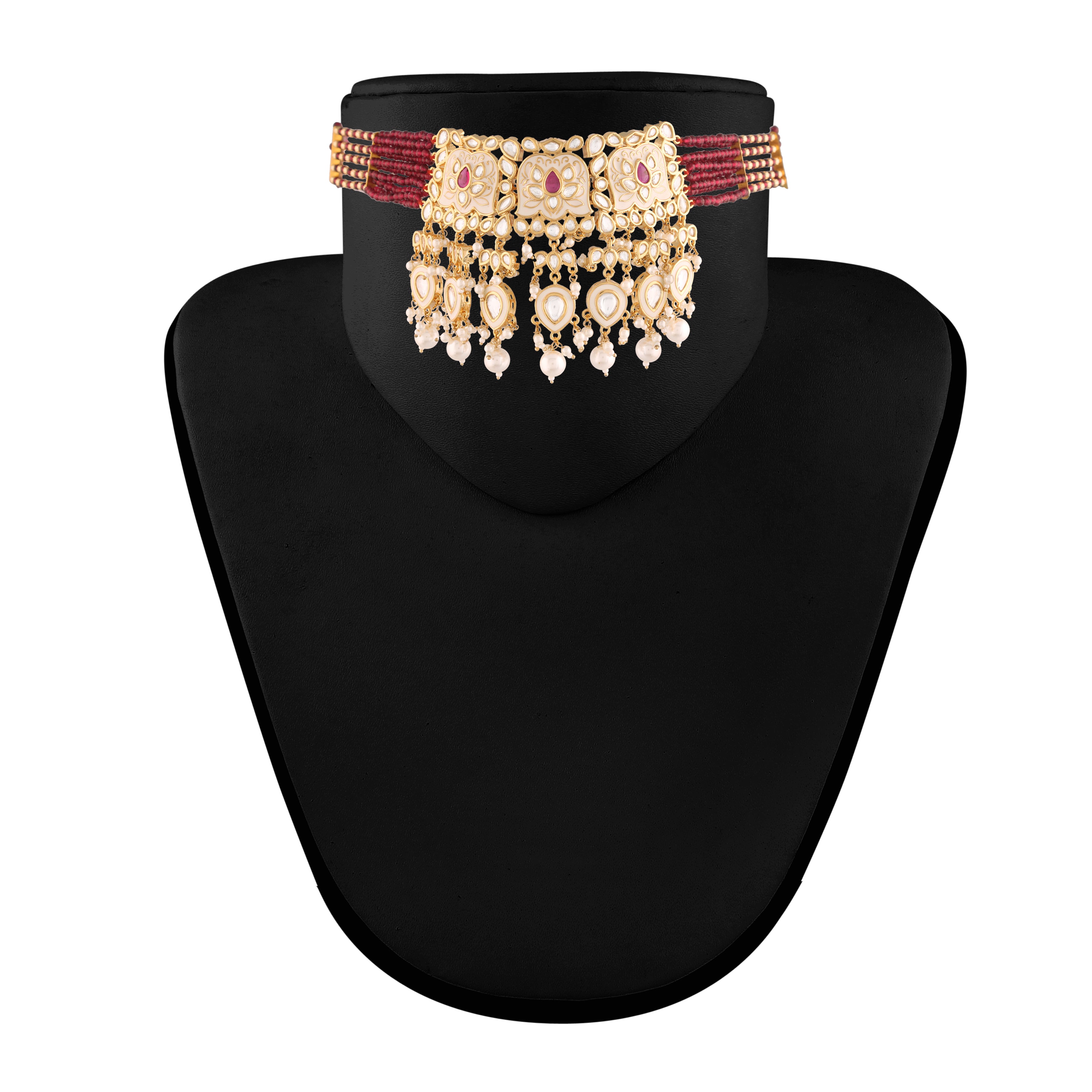 AGNI Maroon Choker