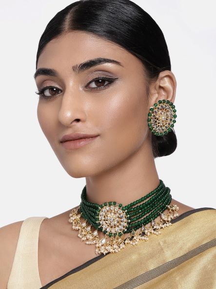 kundan , pearls ,stones jewellery set