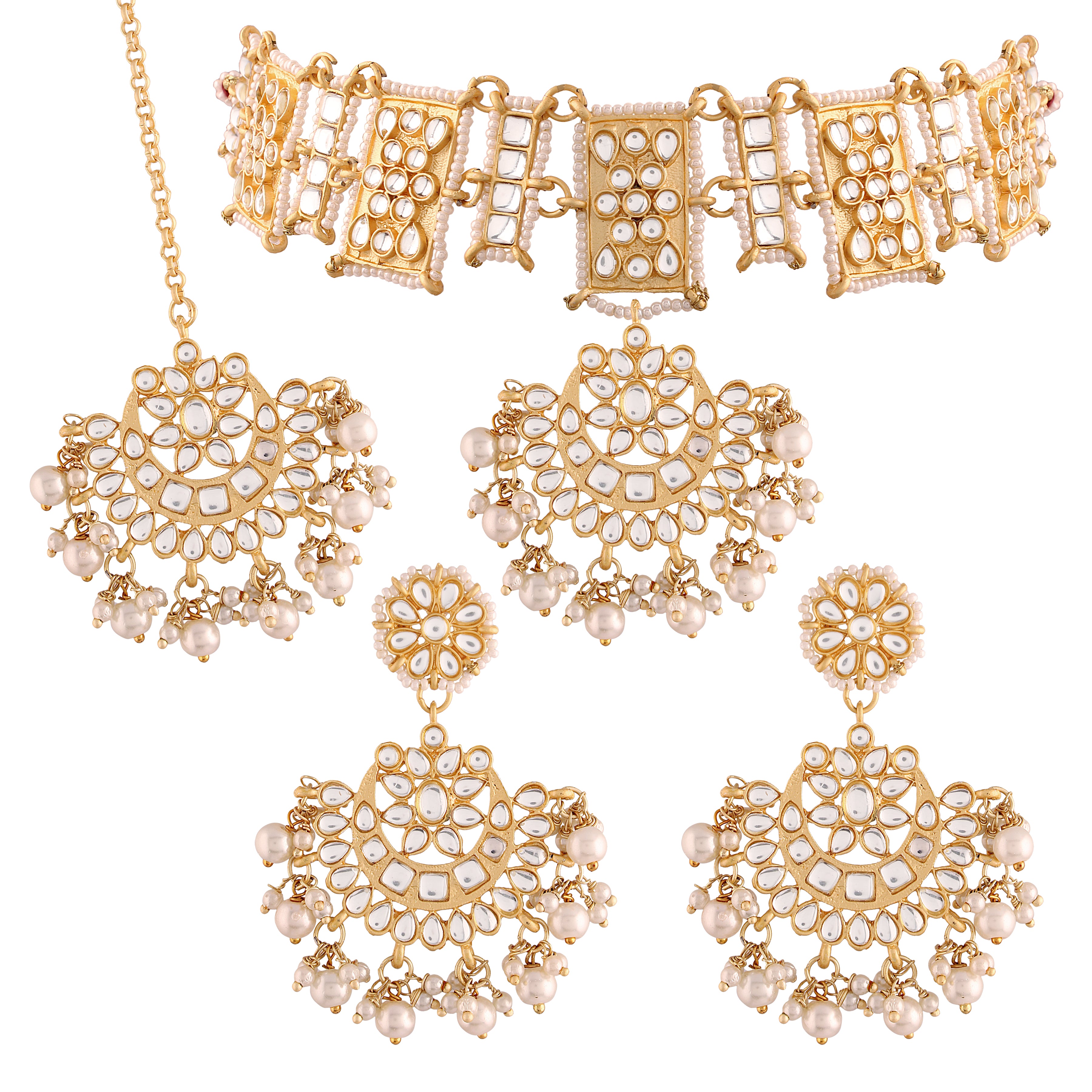 Mahira White Choker Set