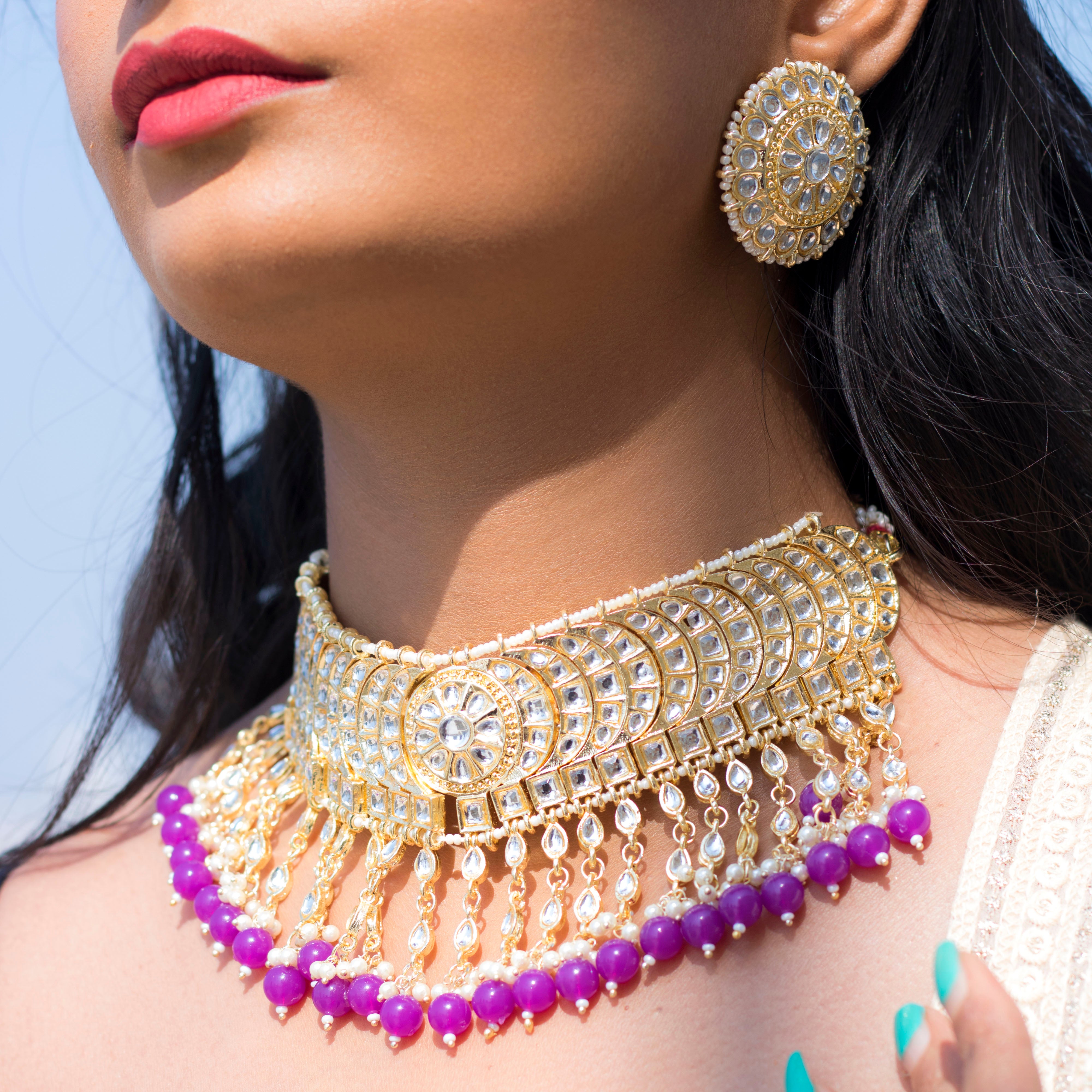'Akira' Purple Necklace Set