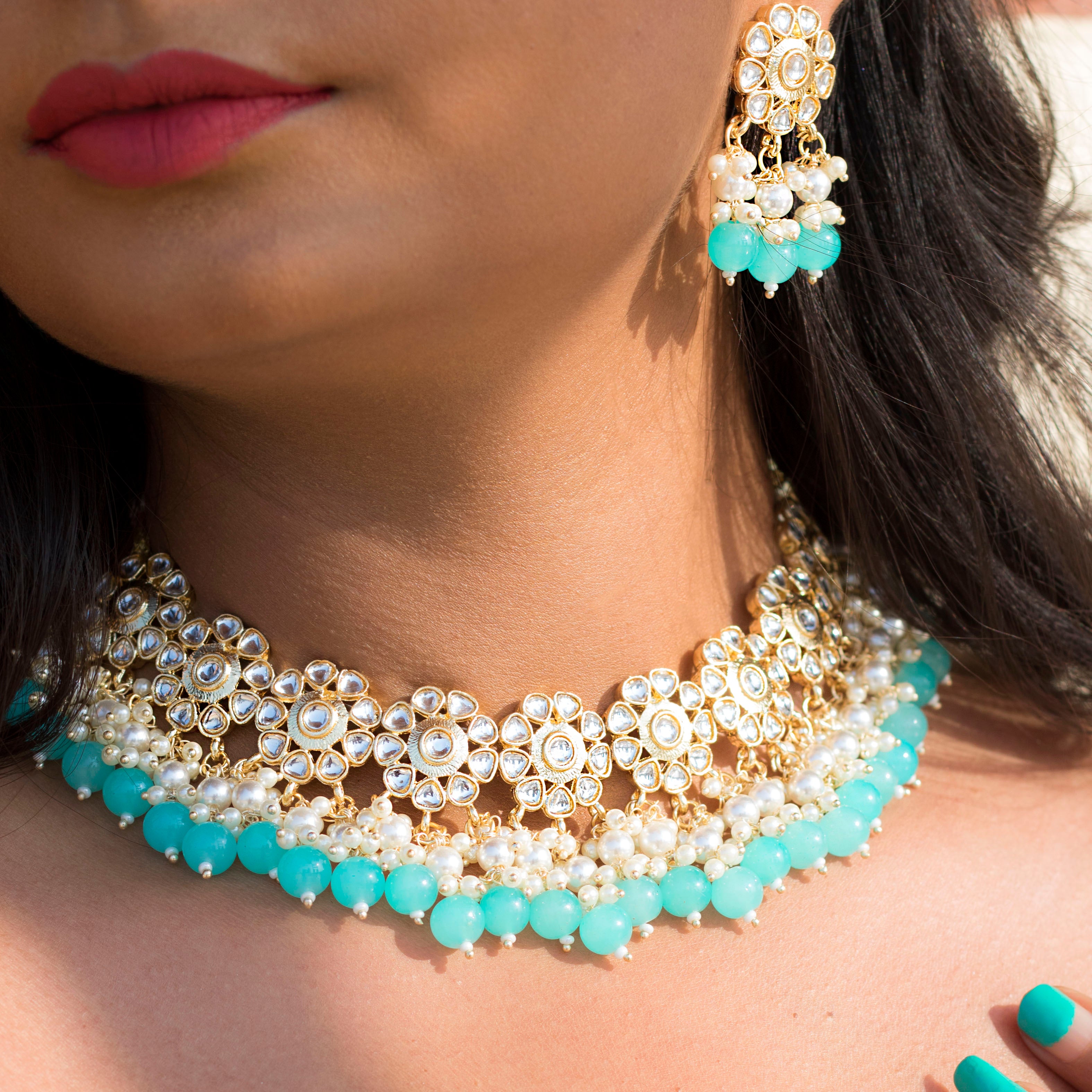 'CHARMI' Mint Necklace Set