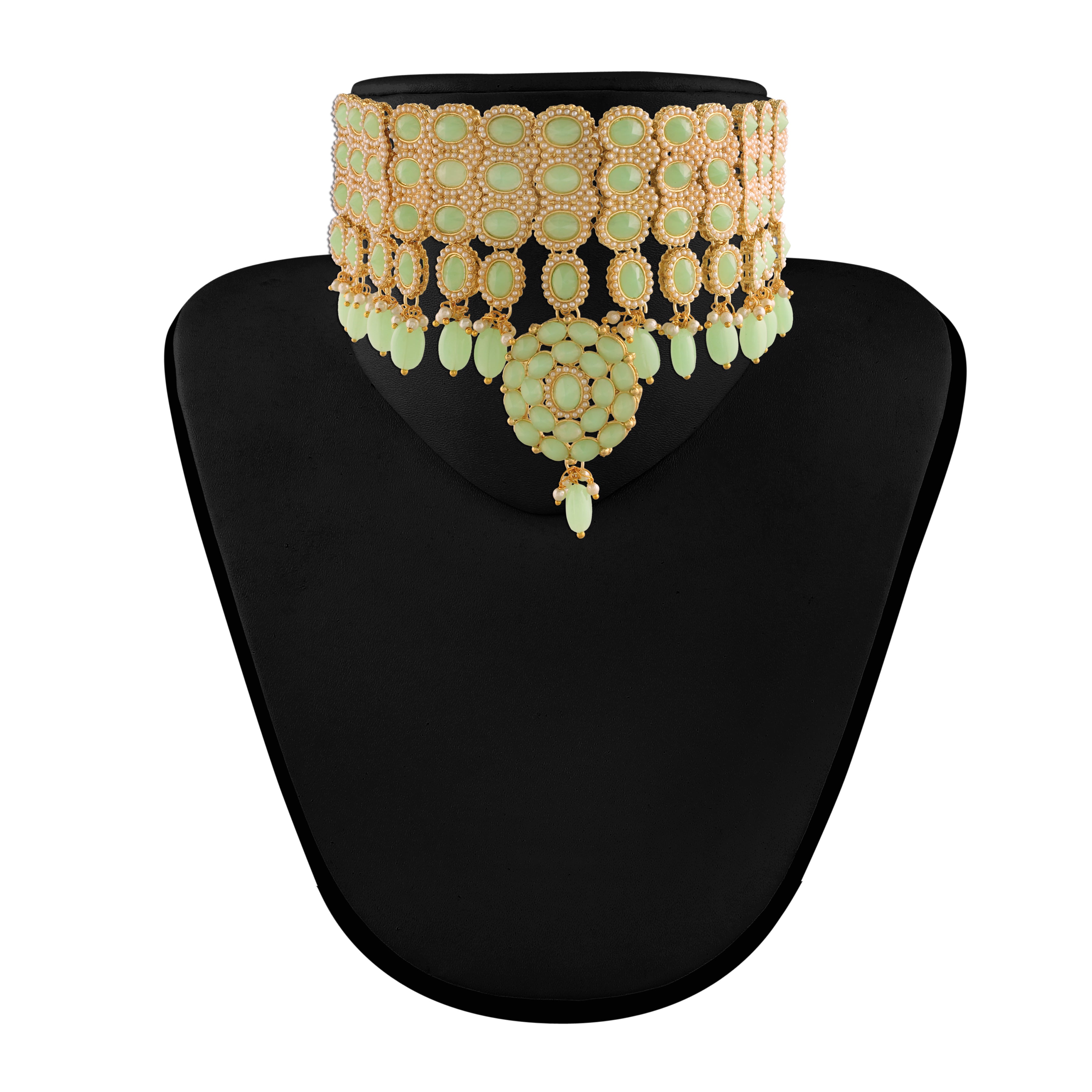 Trishika Mint Choker Set