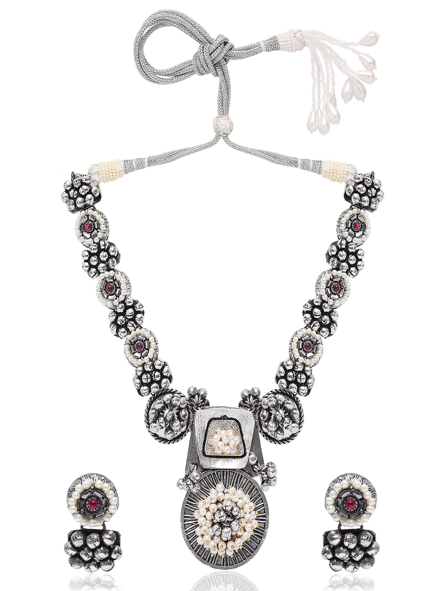 ' SHACHI ' Oxidised Necklace Set