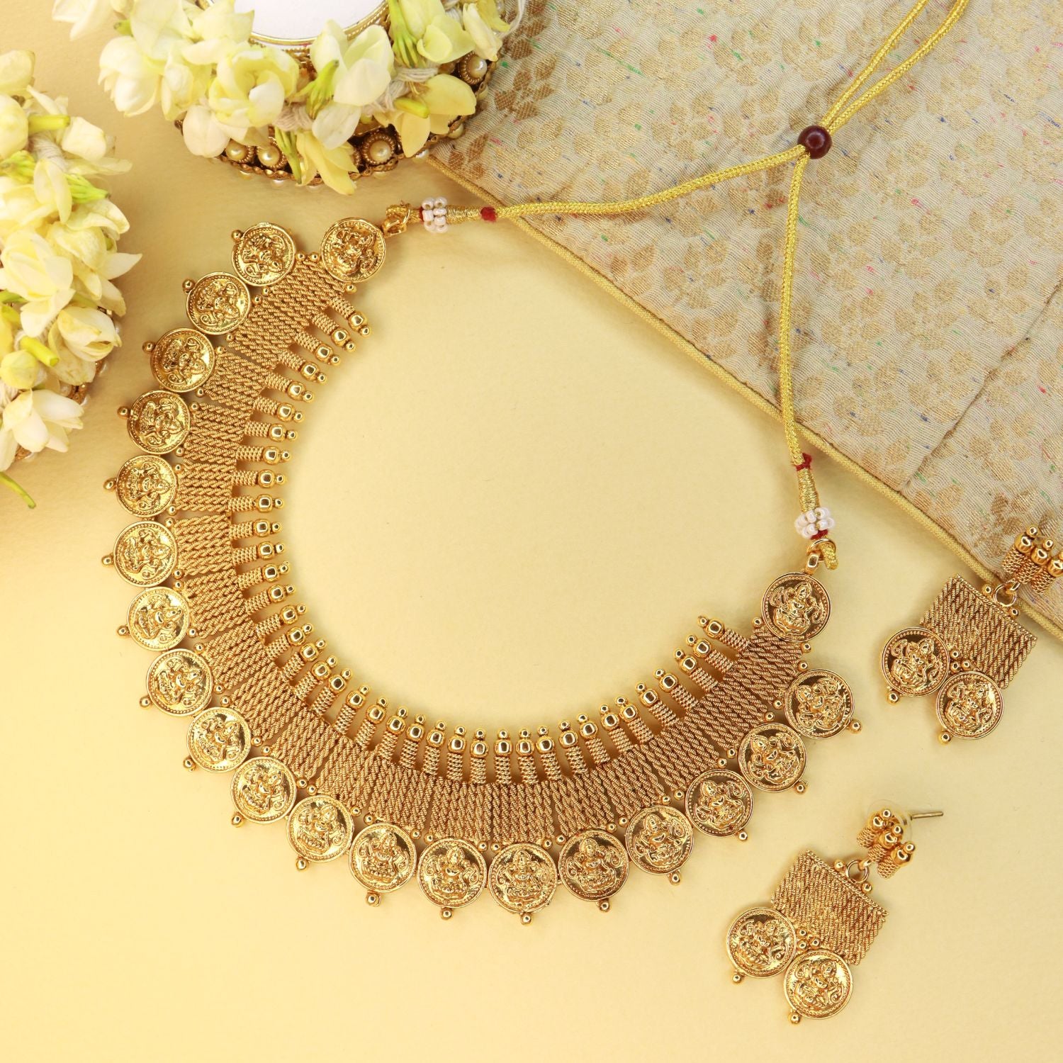 Gold temple jewellery ,laxmi choker