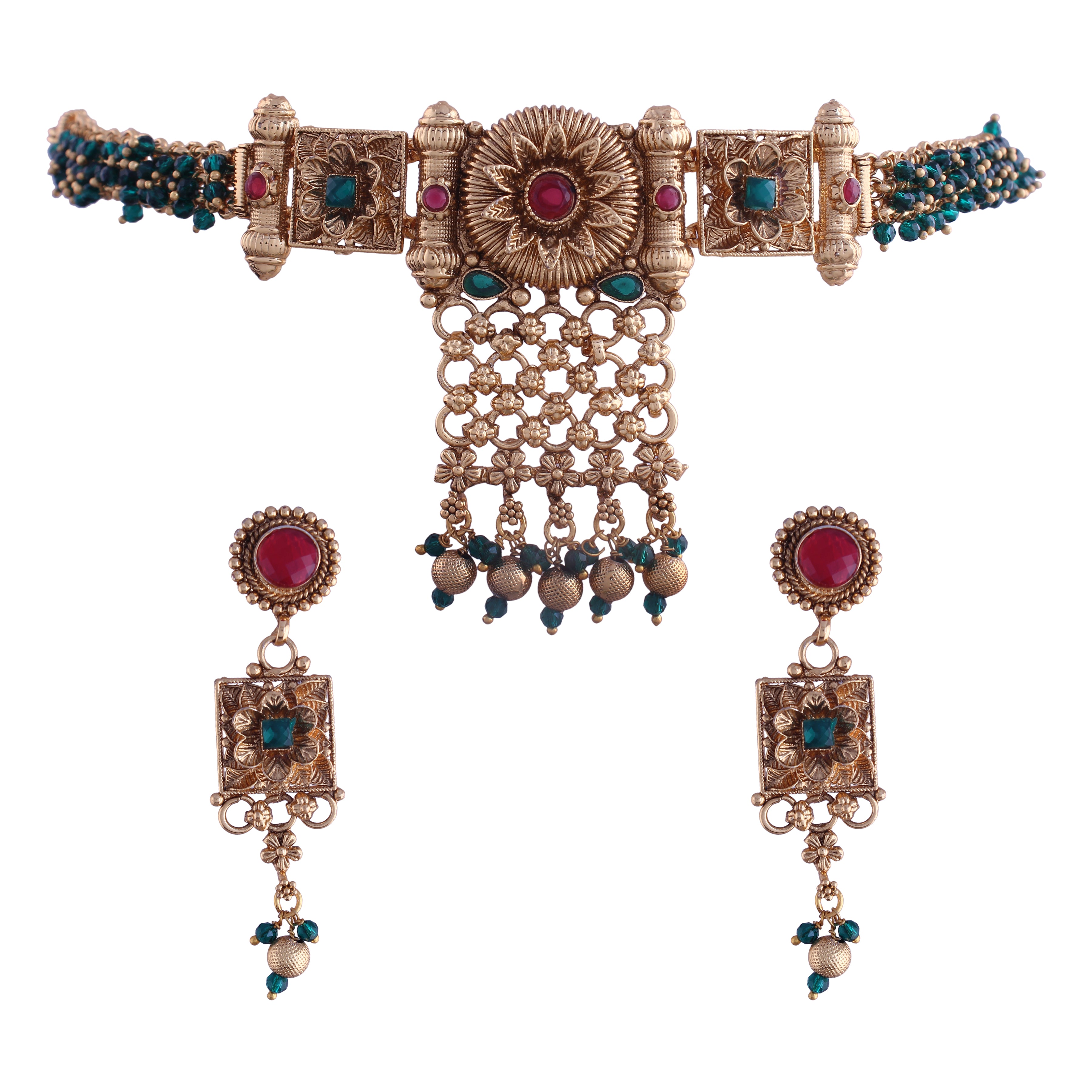 Ovie Green jewellery set