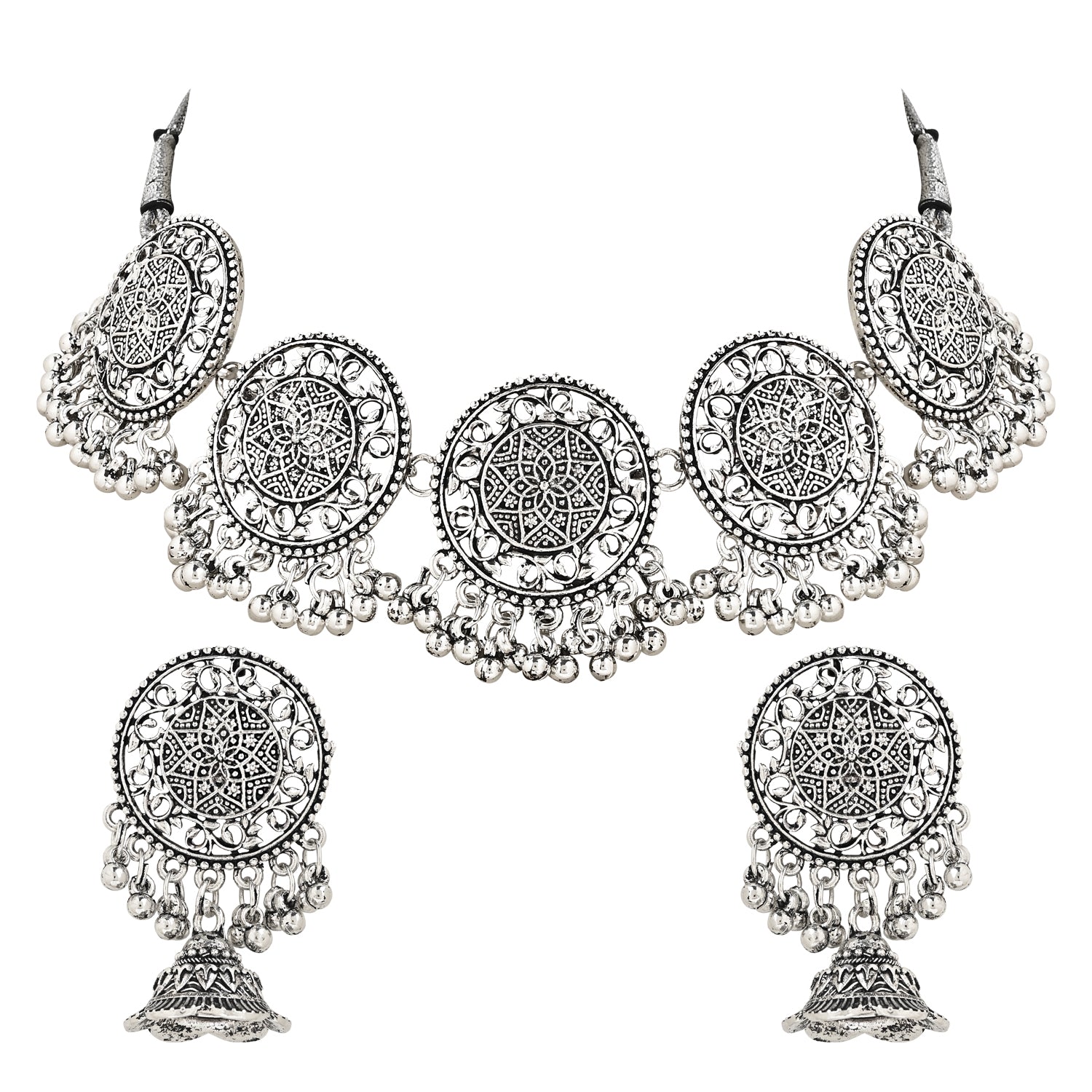 Silver jewellery, oxidised, navratri