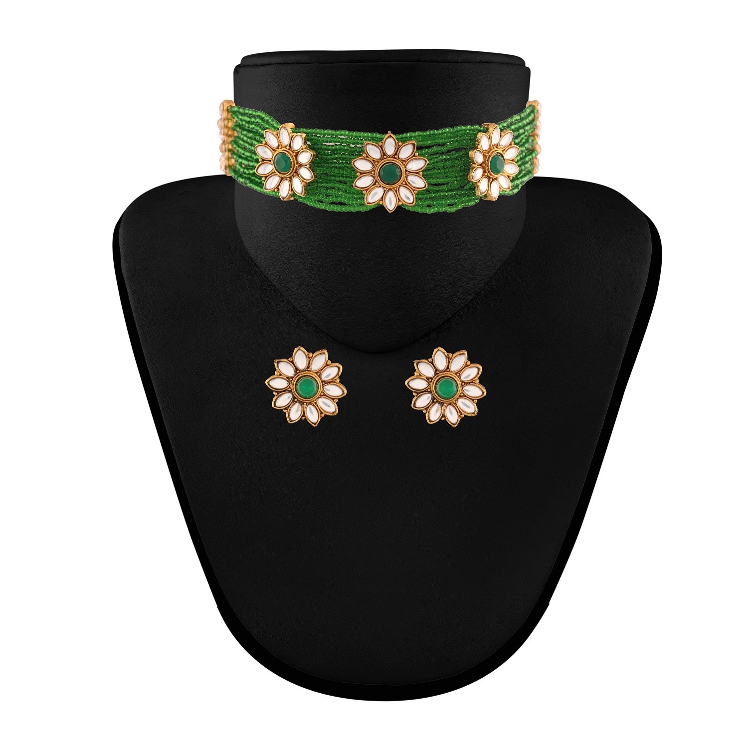 Hayat Green Choker Set