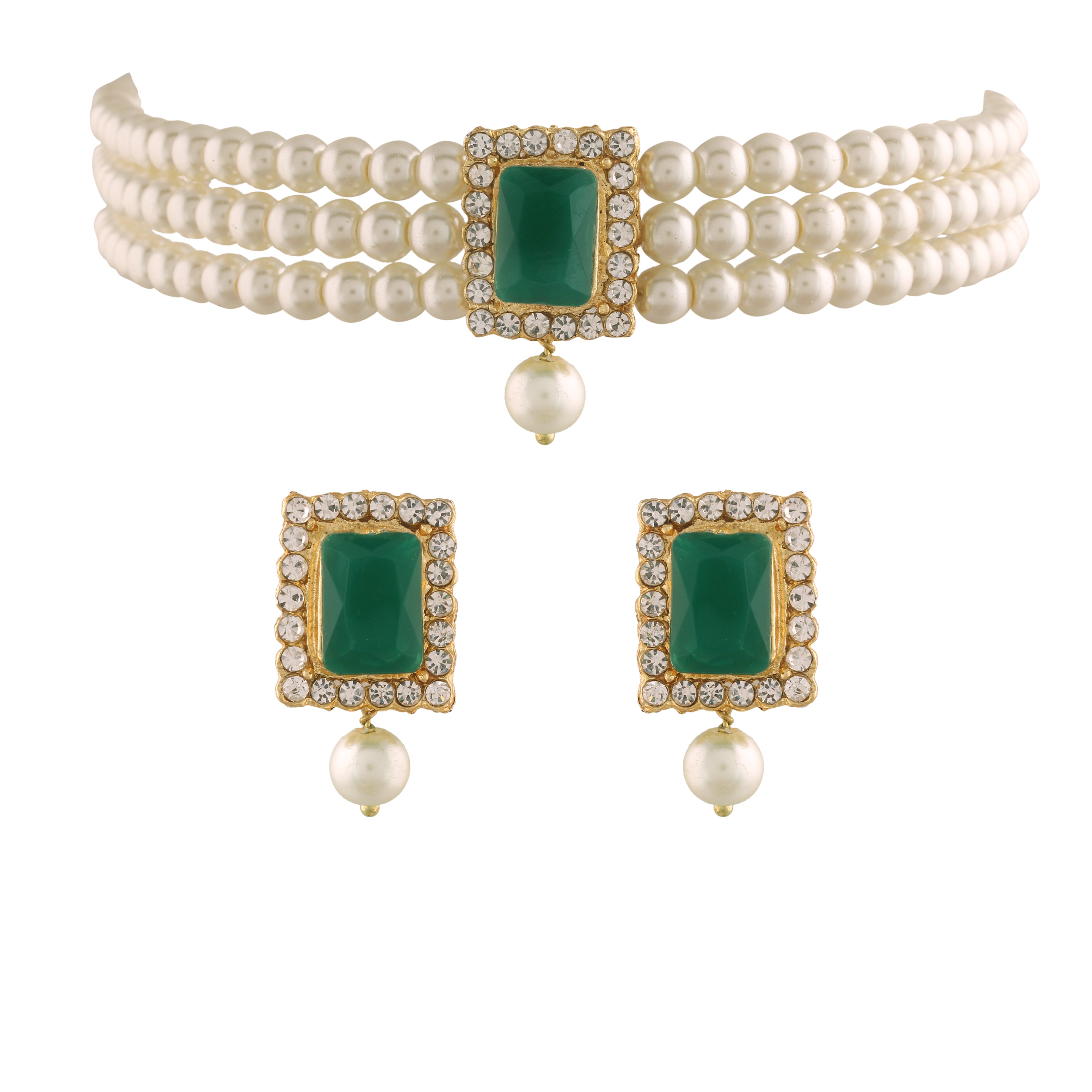 Sanvi Green Choker Set