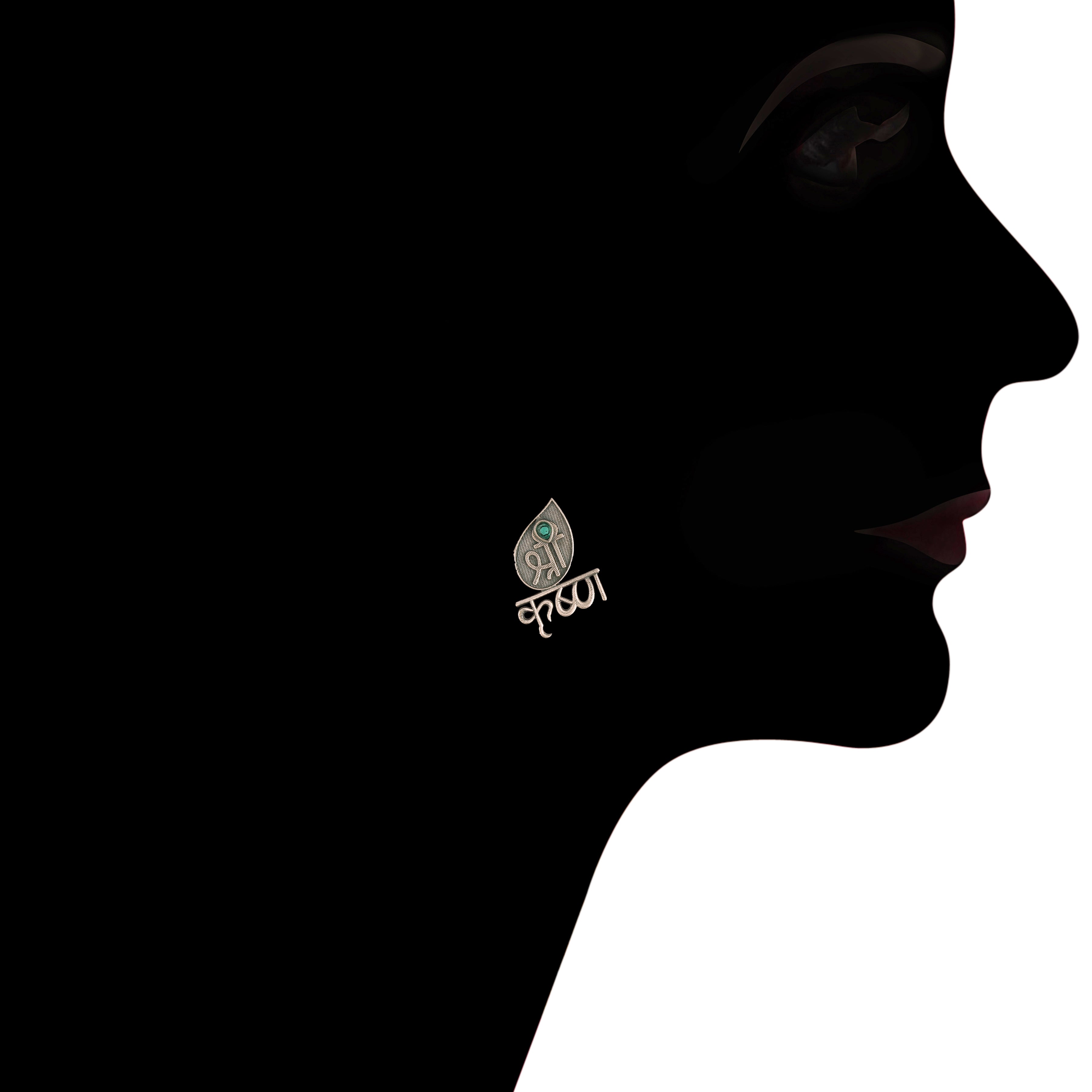 Shree Krishna Green Pendant Set