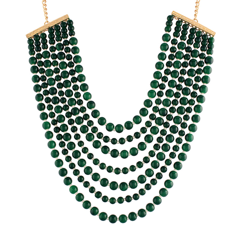 Ahana Green Pearl Necklace Set