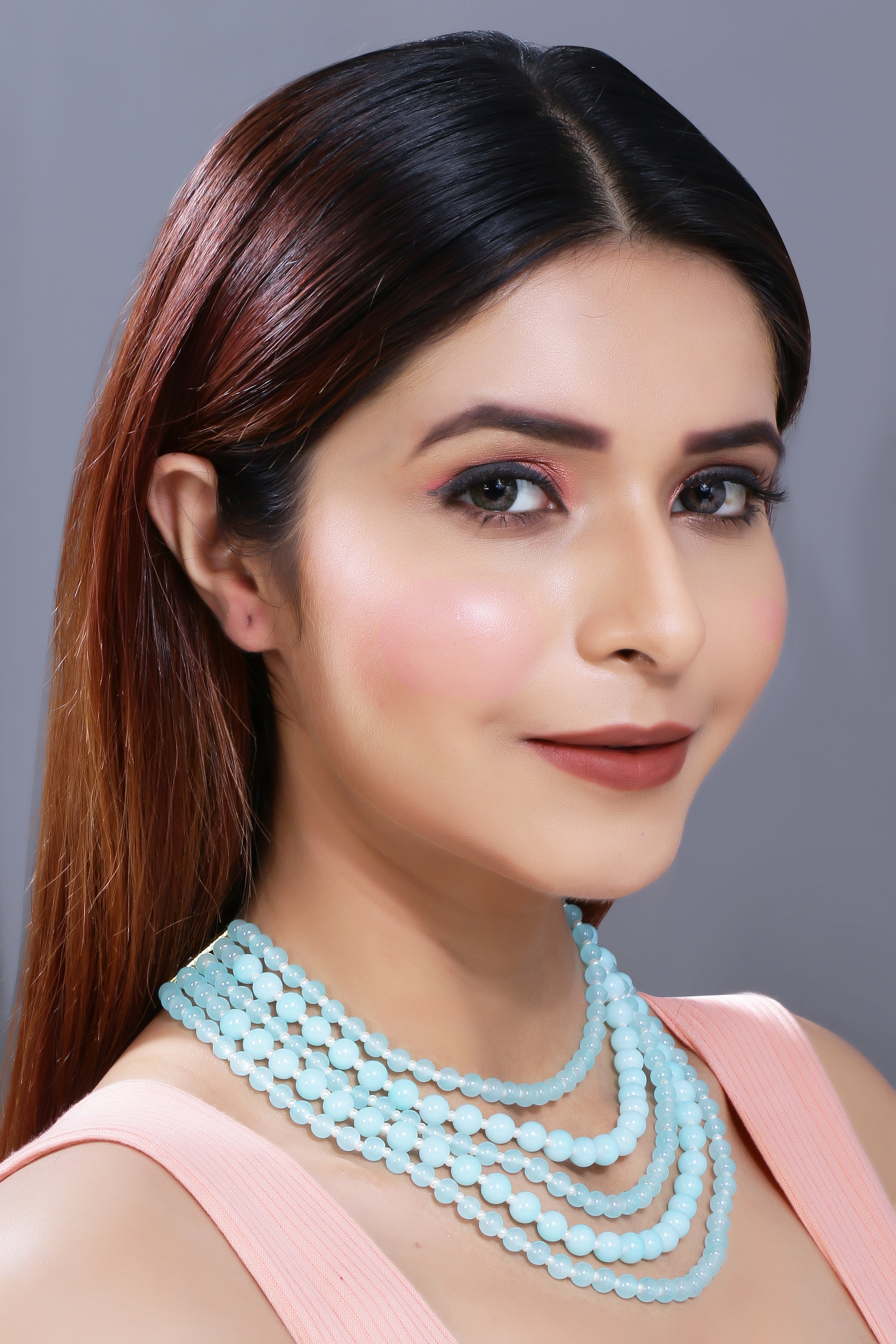 Ahana Turquoise Pearl Necklace Set