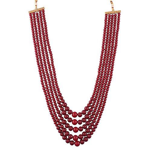 Naksh Maroon Necklace For Men