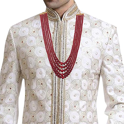 Naksh Maroon Necklace For Men