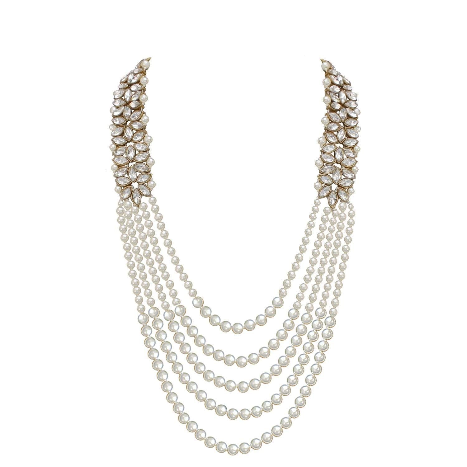 gold plated , moti mala, stones ,pearls Dulha Necklace