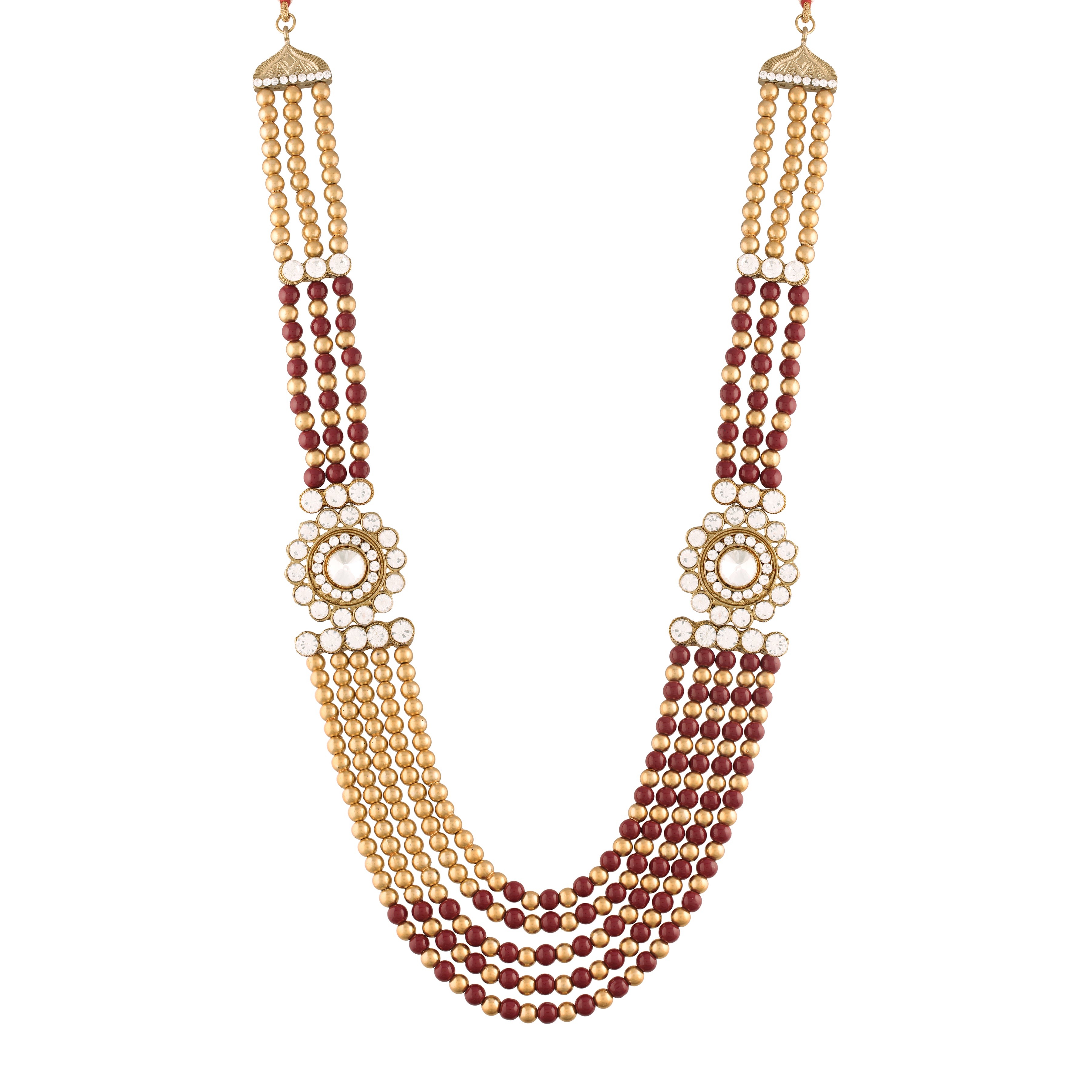 Ridhan Maroon Necklace For Men