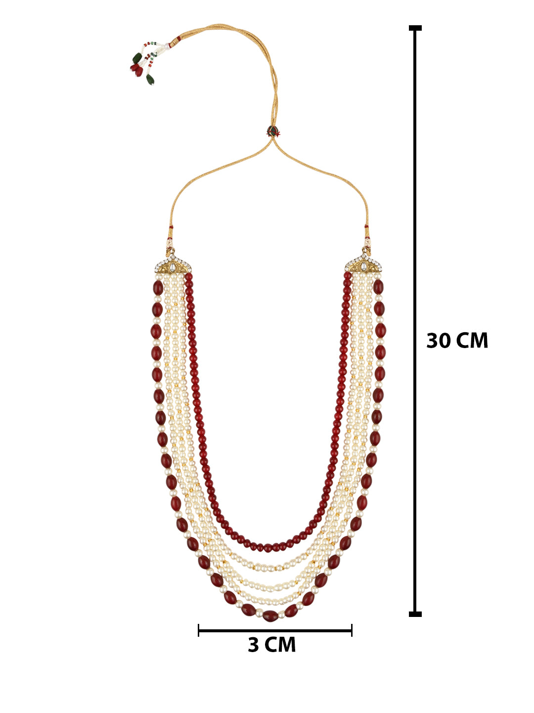 Aakarsh Maroon Necklace For Men