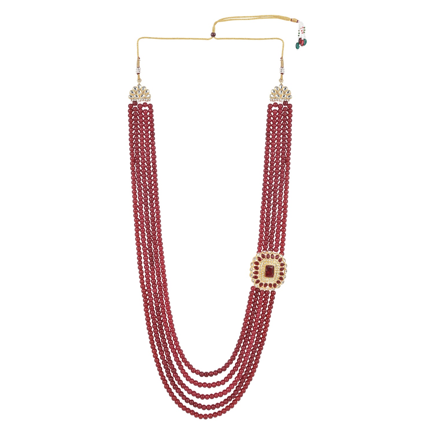 Aarav Maroon Necklace For Men