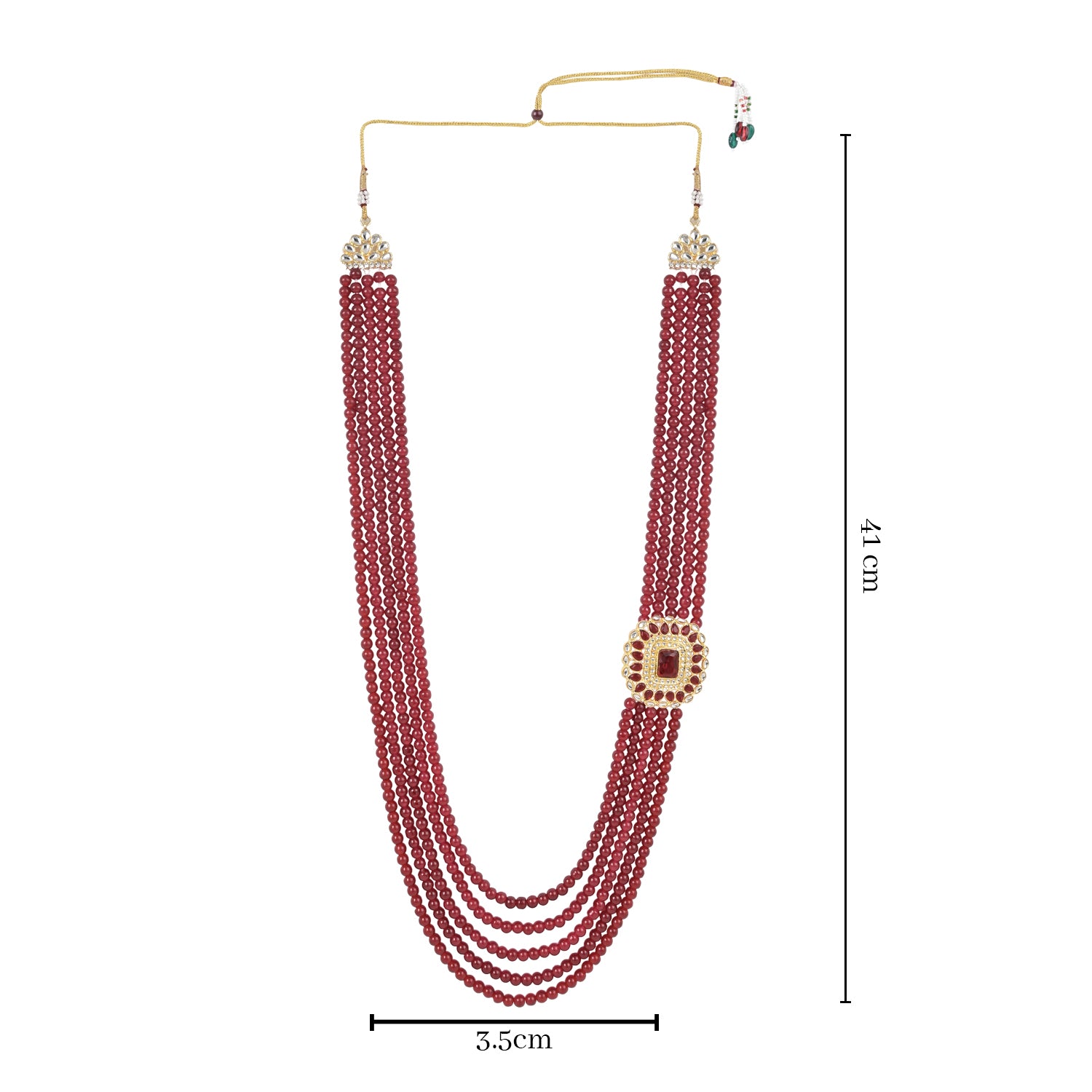 Aarav Maroon Necklace For Men