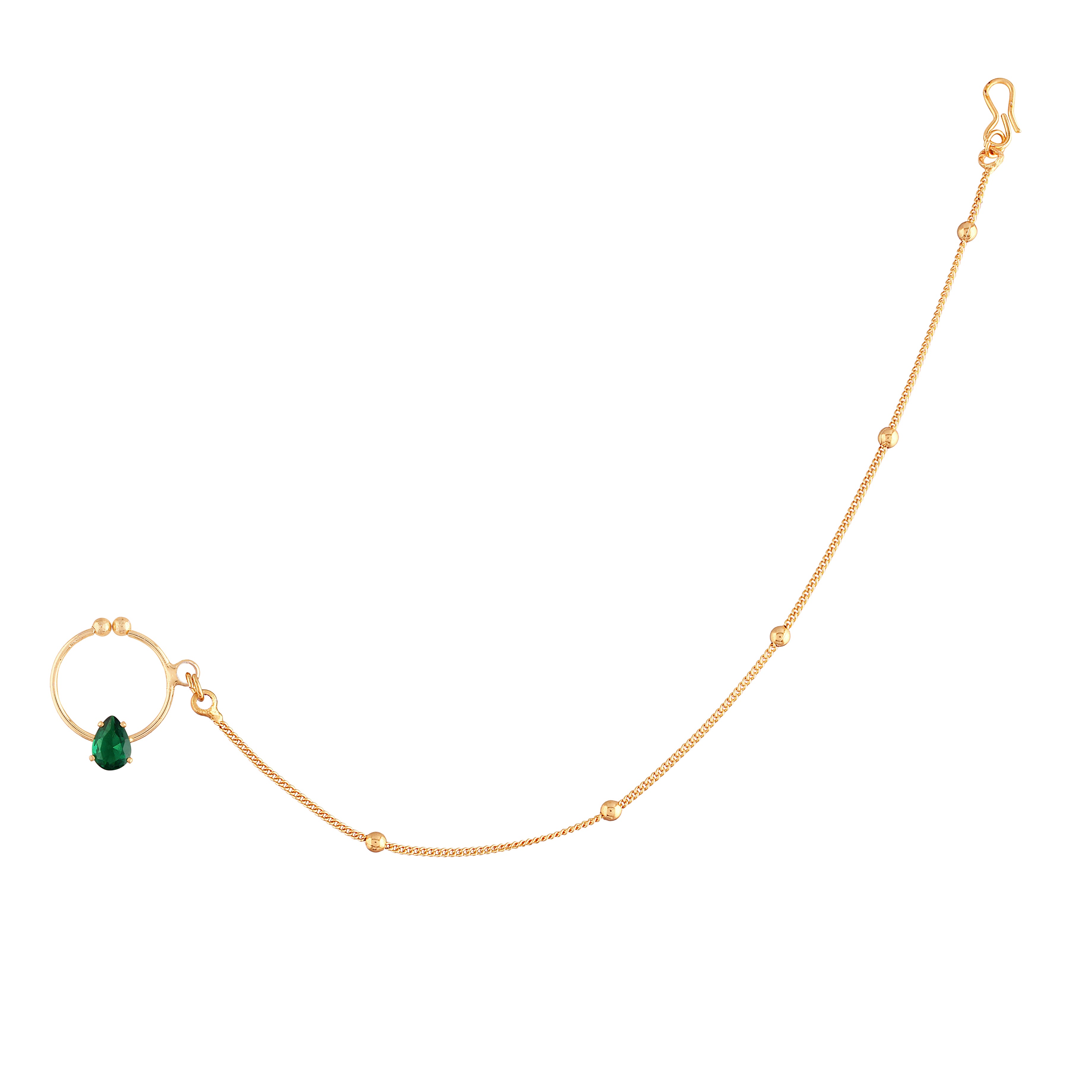 Ruhi Green Nose Ring