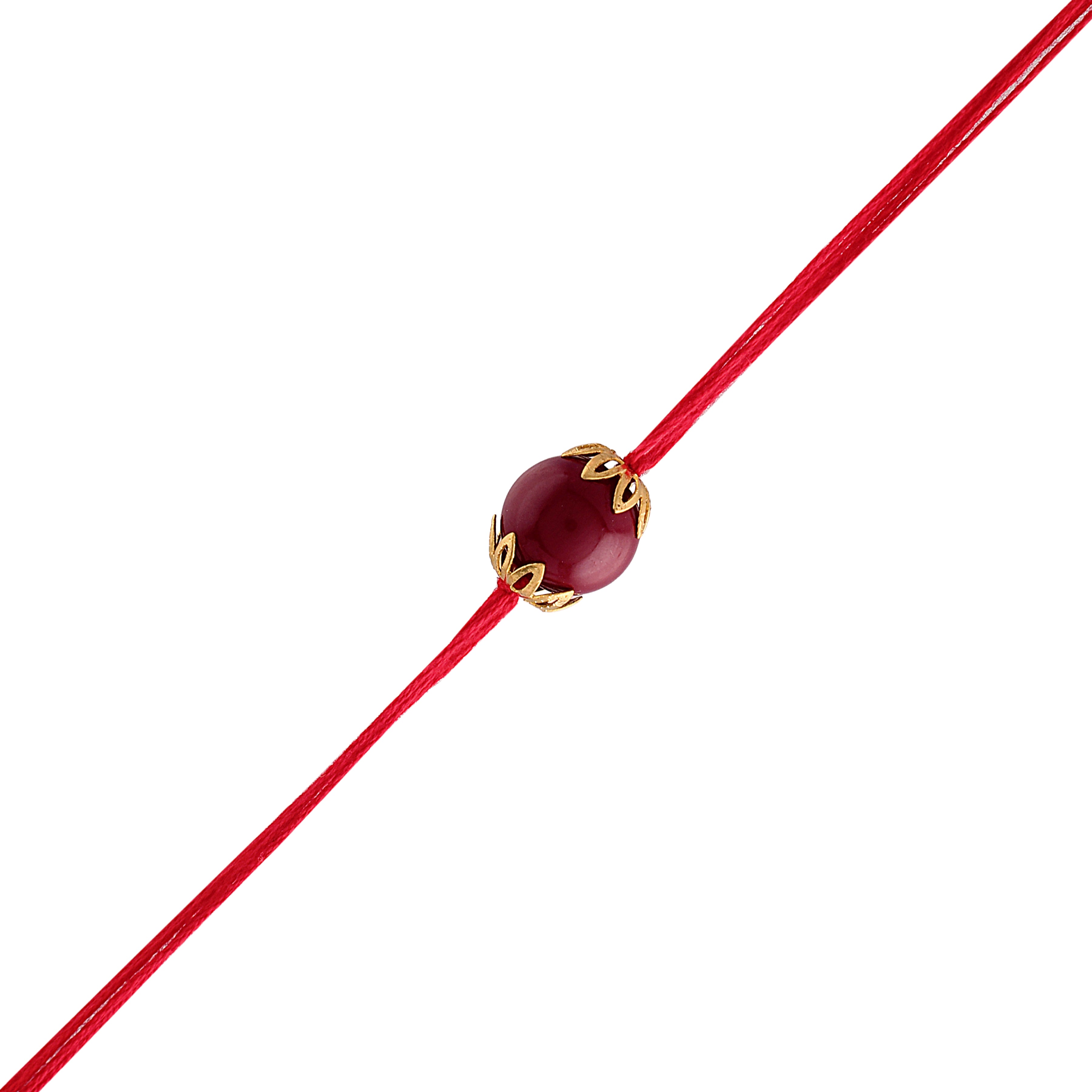 Gold Plated Ethnic Designer Pearl Kundan Rakhi Bracelet for Brother/Men