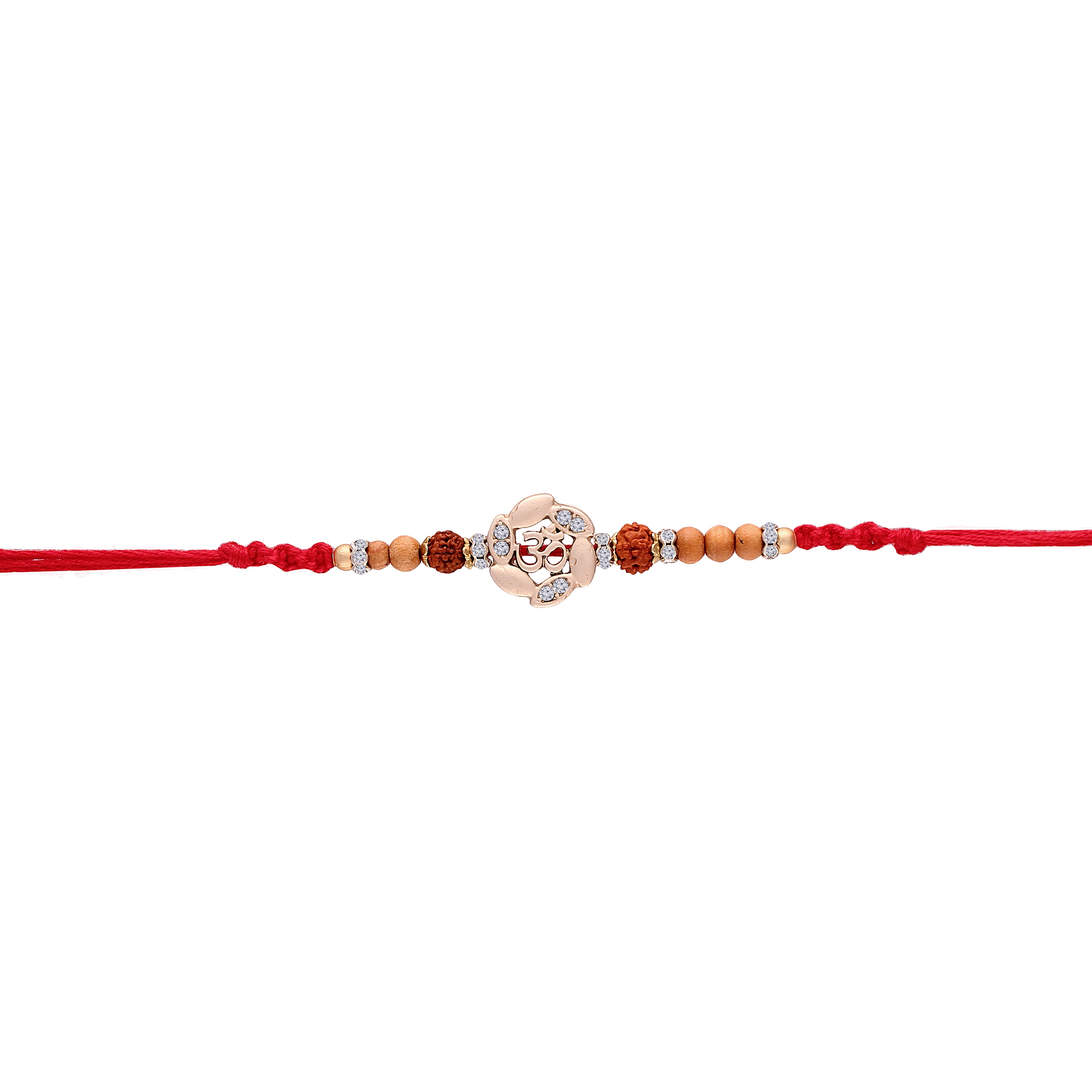 18k Rhodium Plated Ethnic Designer Lord Ganesha Rakhi with Roli Chawal