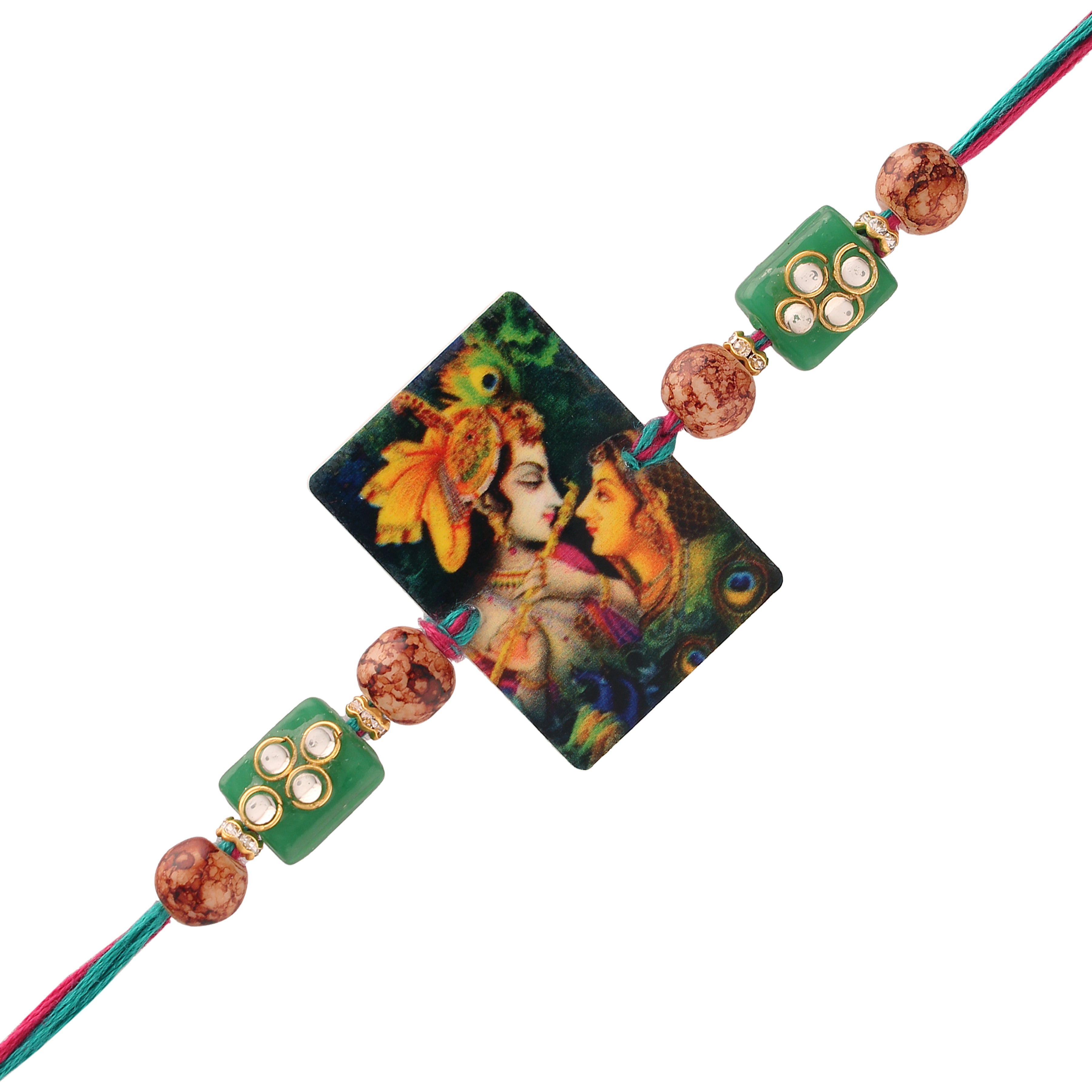 Radha Krishna Pearl Rakhi for Brother