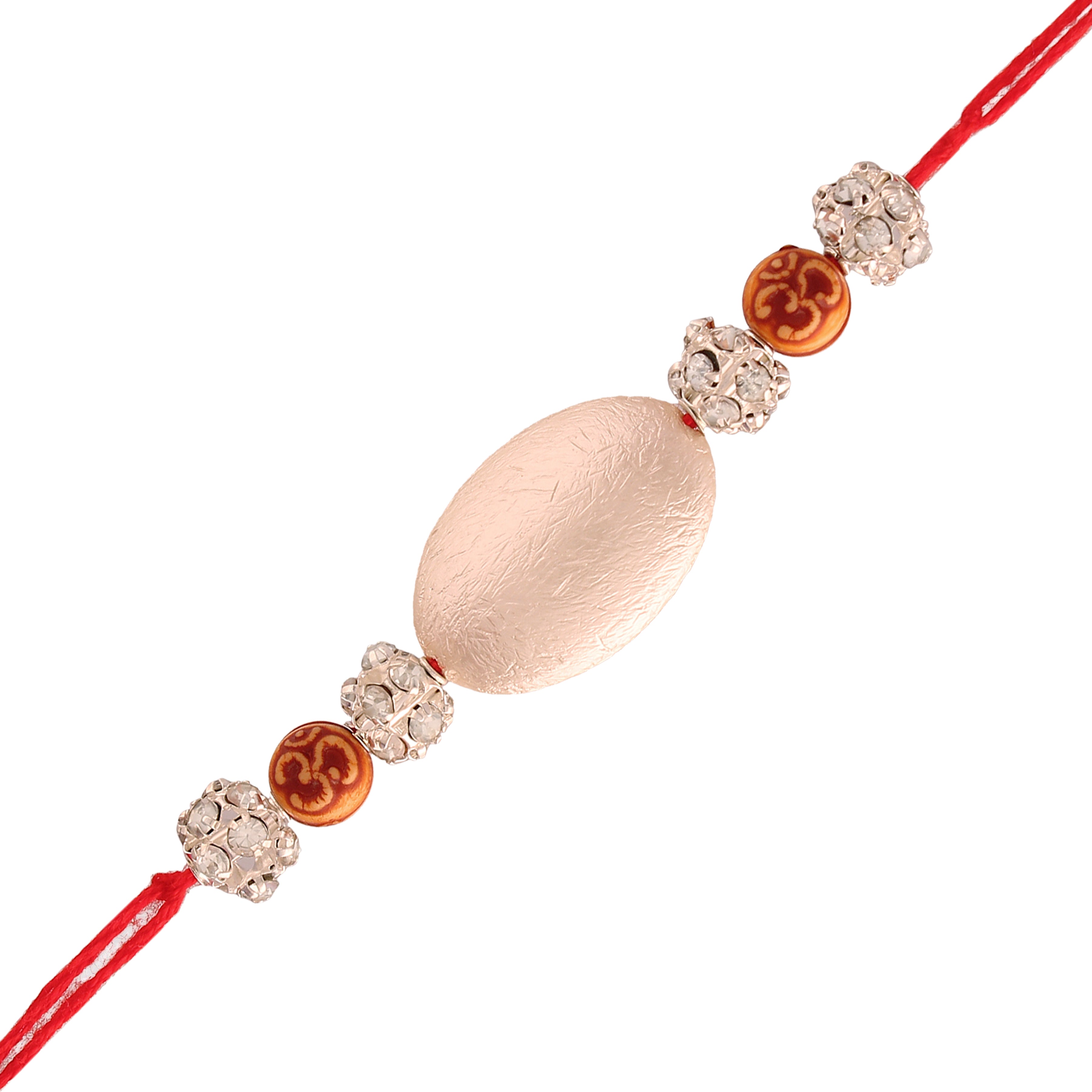 Gold Plated Ethnic Designer Kundan Pearl Rakhi Bracelet for Brother/Men