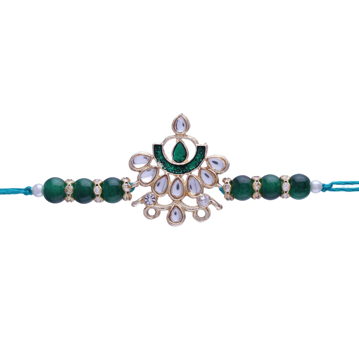 Designer Bhaiya Bhabhi Hanging Lumba & Rakhi Combo Set