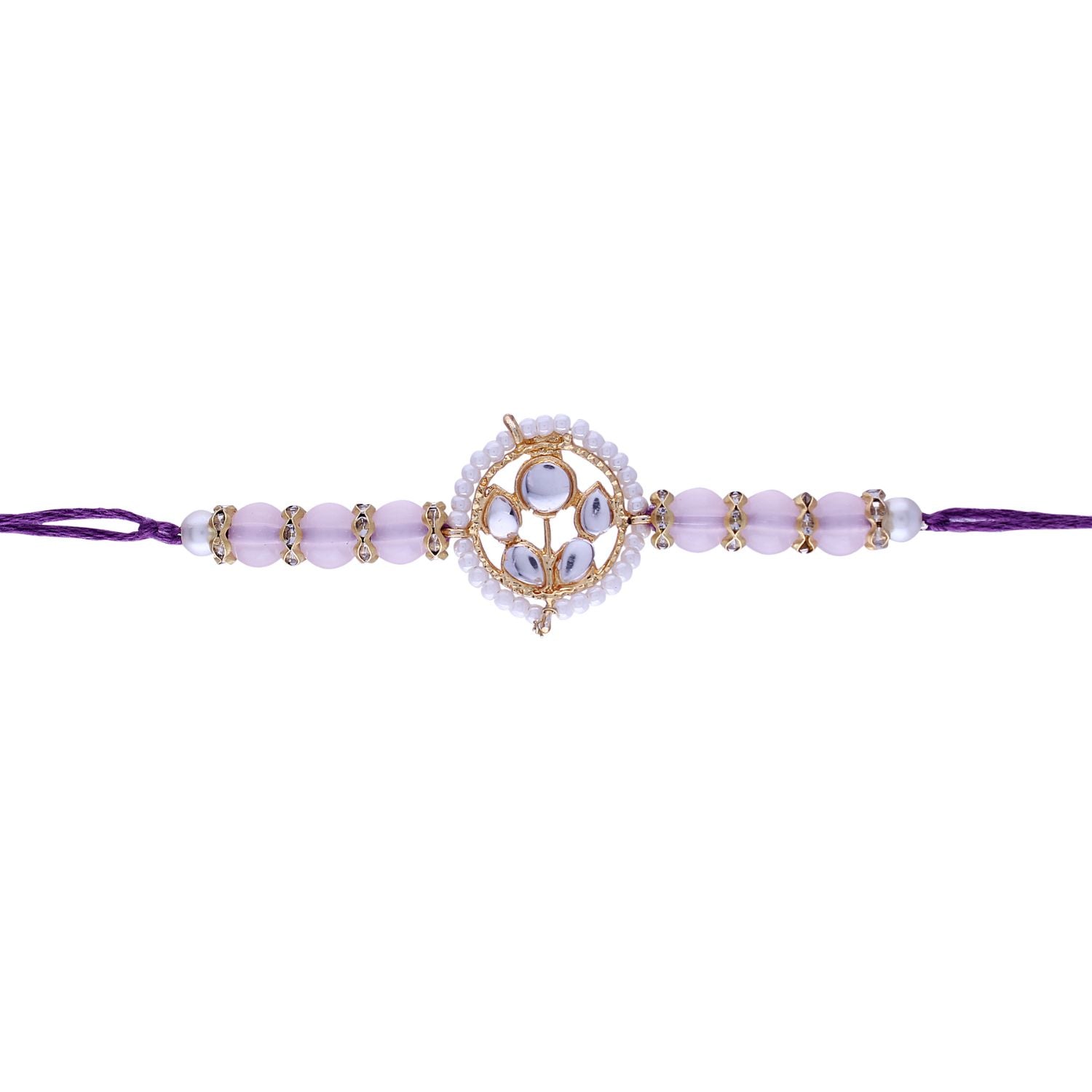 Designer Pearl Beads Studded Rakhi Bracelet for Brother/ Bhaiya