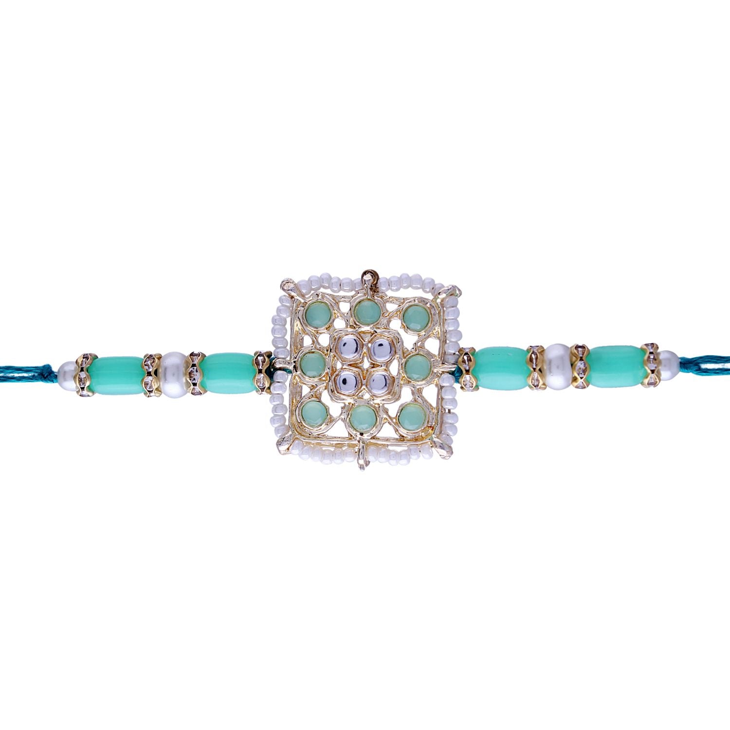 Designer Pearl Beads Studded Rakhi Bracelet for Brother/ Bhaiya