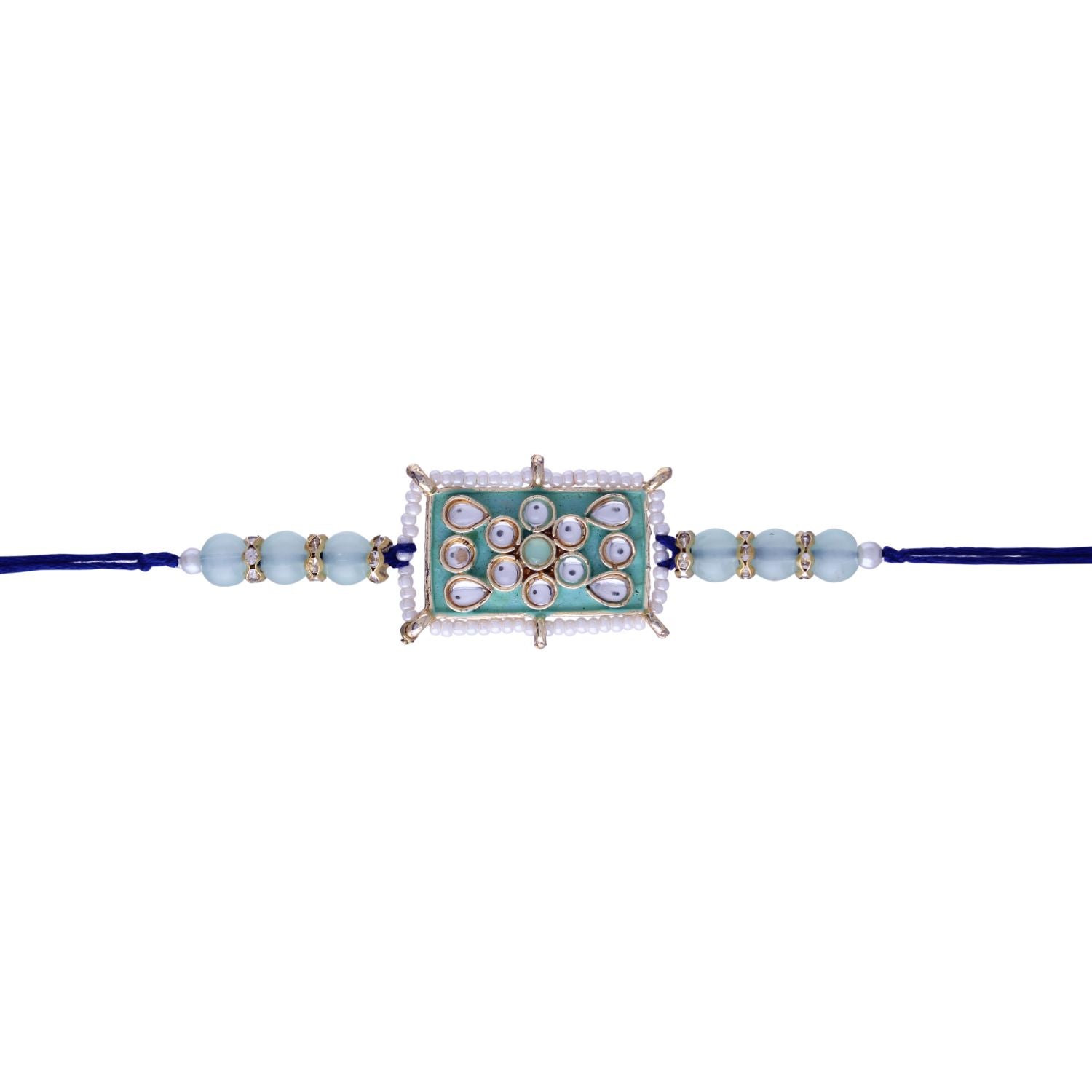 Designer Pearl Beads Studded Rakhi Bracelet for Brother/ Bhaiya
