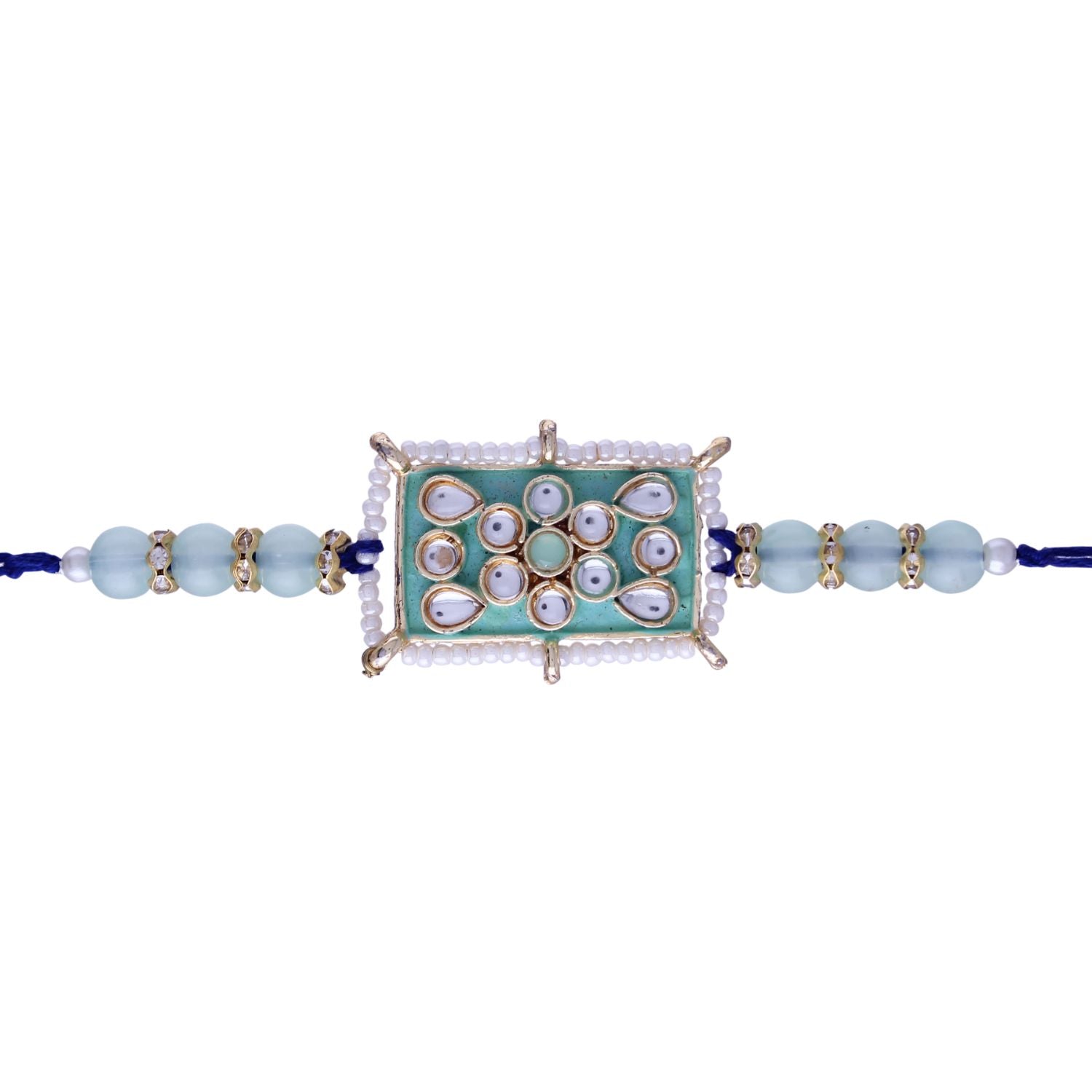 Designer Pearl Beads Studded Rakhi Bracelet for Brother/ Bhaiya