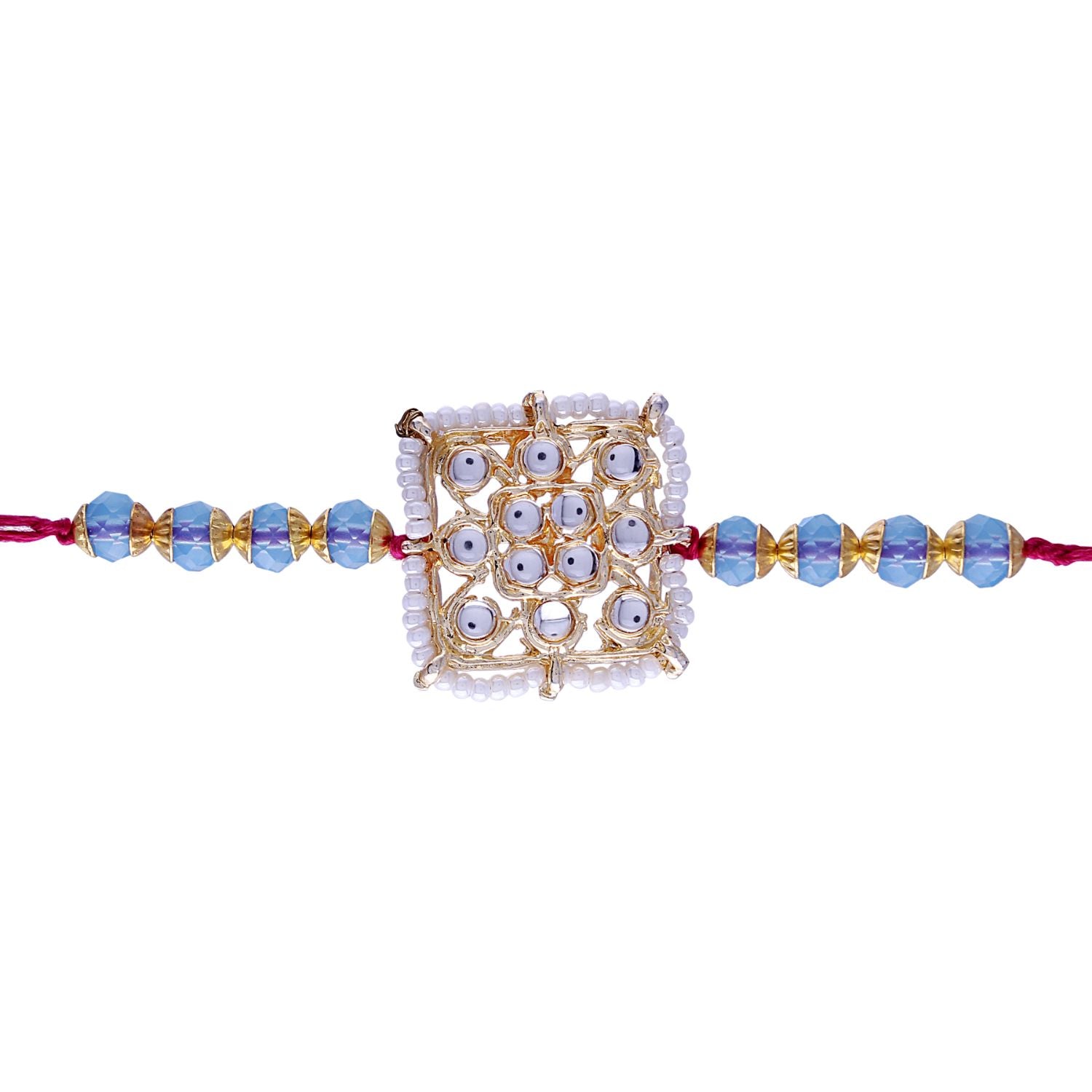 Designer Pearl Beads Studded Rakhi Bracelet for Brother/ Bhaiya
