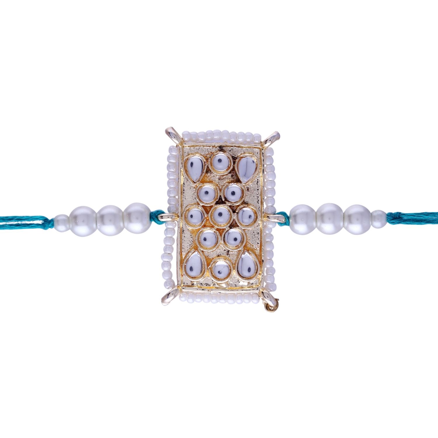 Designer Pearl Beads Studded Rakhi Bracelet for Brother/ Bhaiya