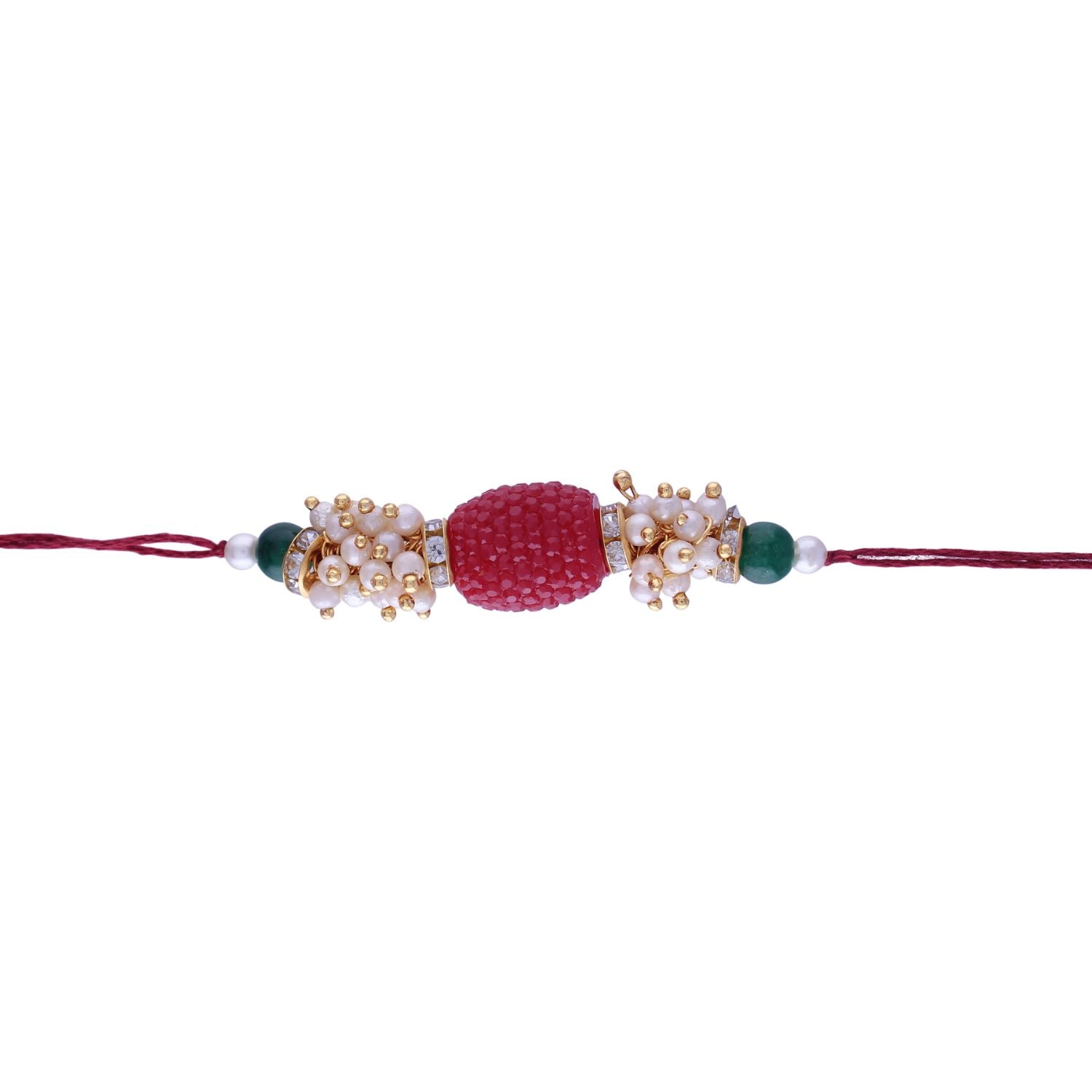 Designer Pearl Beads Studded Rakhi Bracelet for Brother/ Bhaiya
