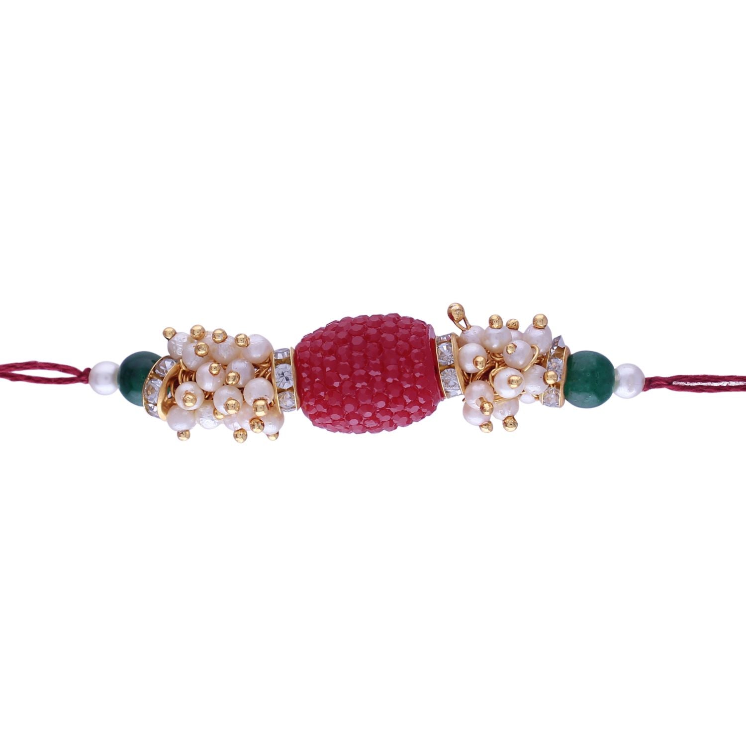 Designer Pearl Beads Studded Rakhi Bracelet for Brother/ Bhaiya
