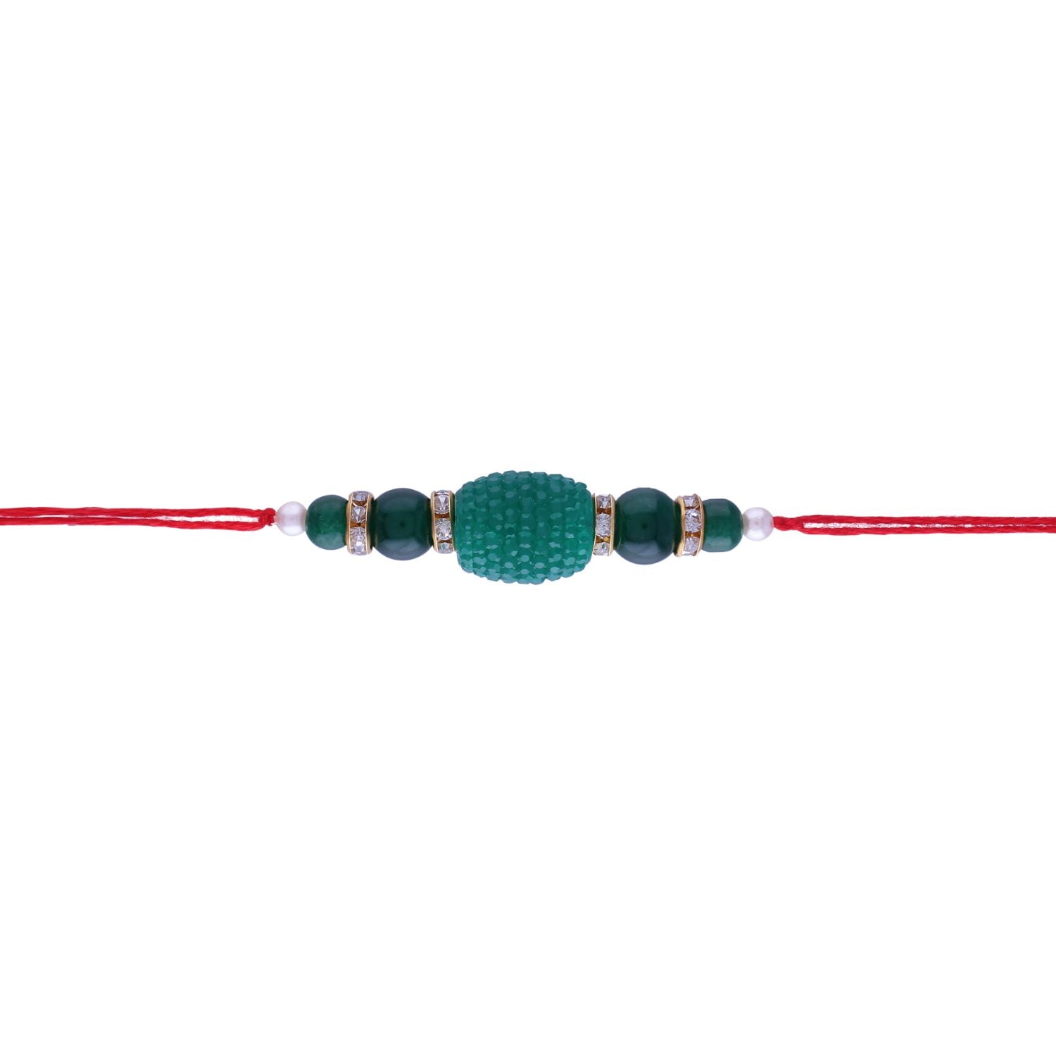 Designer Pearl Beads Studded Rakhi Bracelet for Brother/ Bhaiya