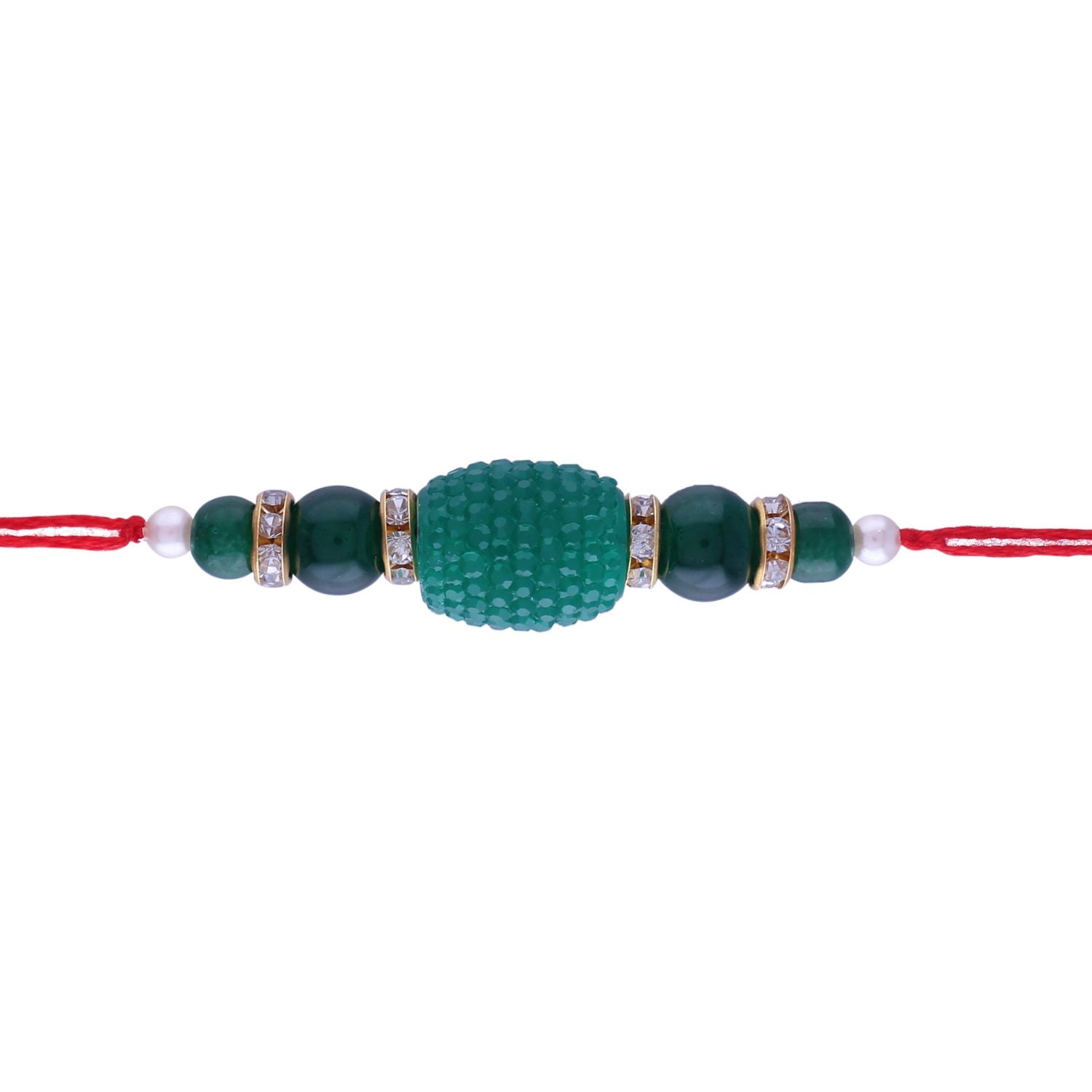 Designer Pearl Beads Studded Rakhi Bracelet for Brother/ Bhaiya