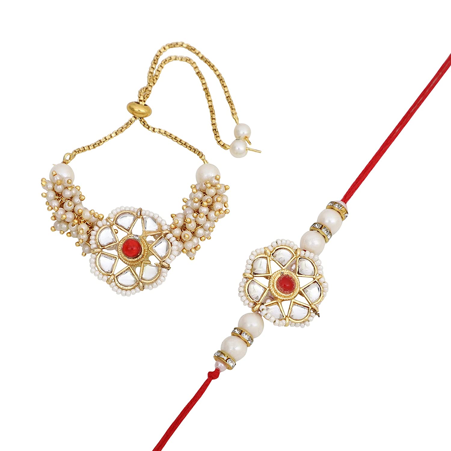 Pearl Bhaiya Bhabhi Lumba Rakhi With Roli Chawal