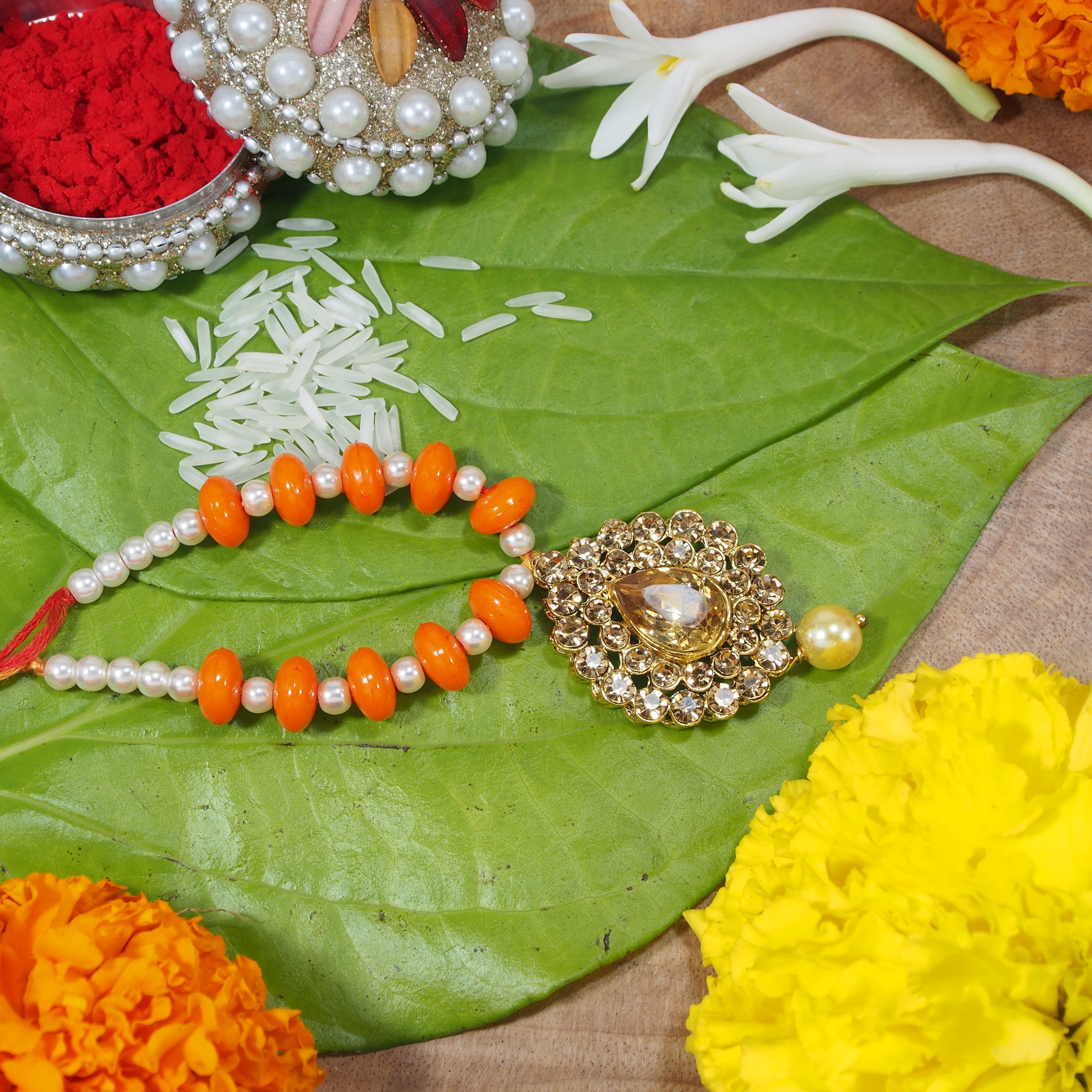 Designer Lumba Rakhi for Bhabhi