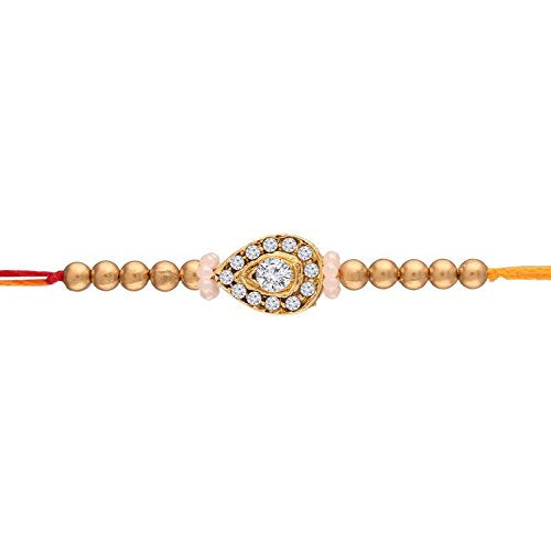Gold Plated Stone Studded Rakhi for Men