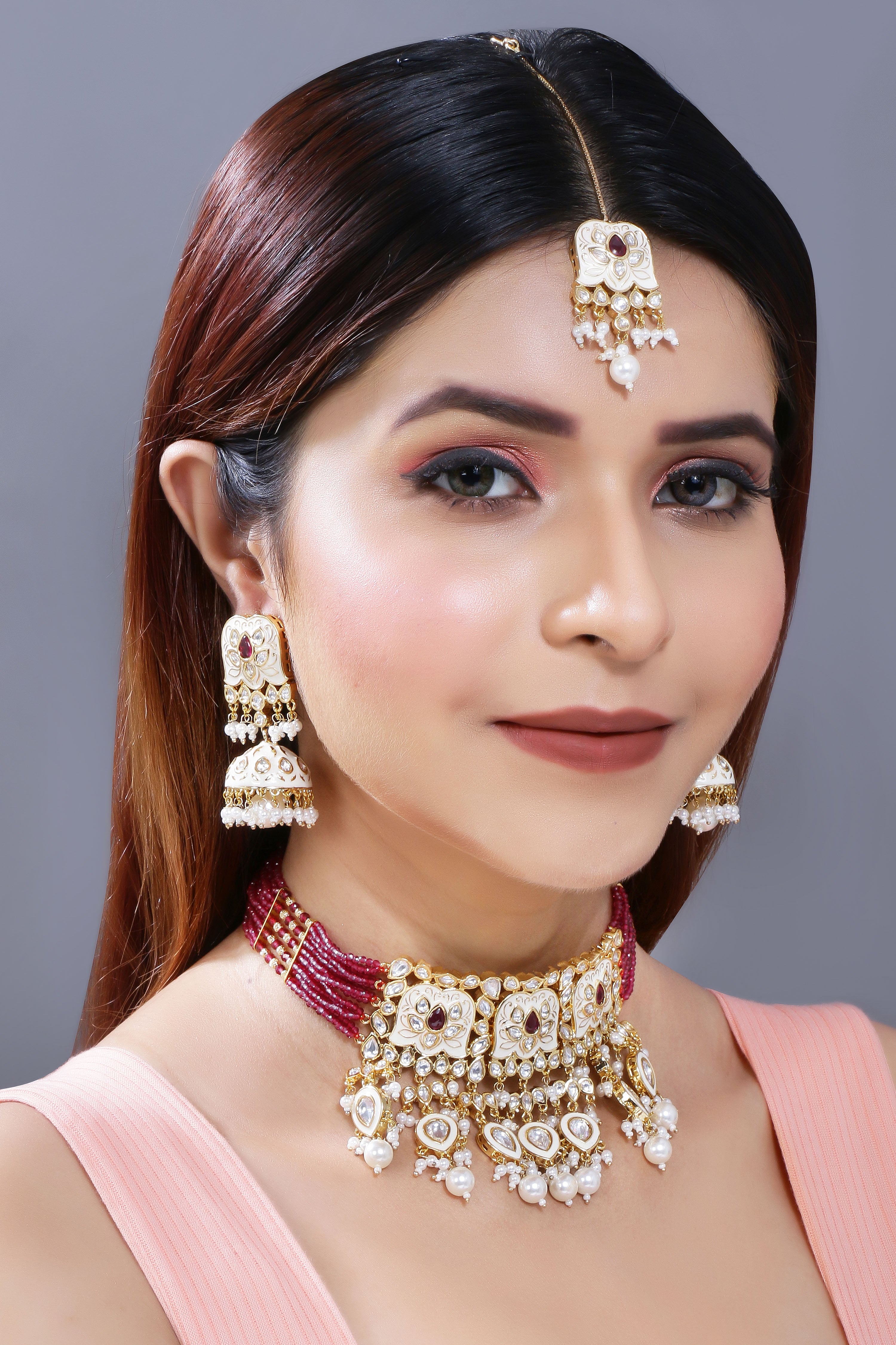 AGNI Maroon Choker
