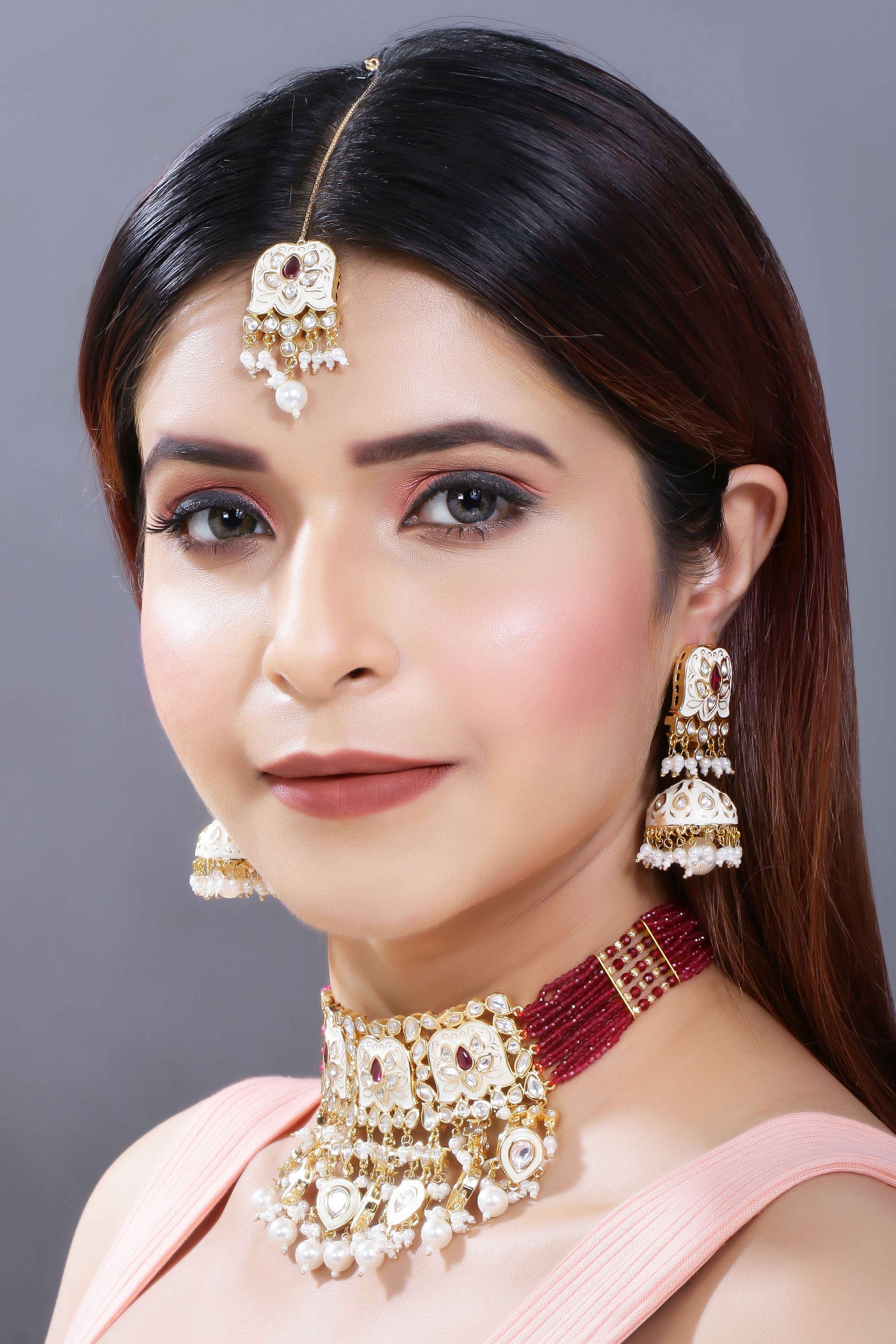 AGNI Maroon Choker