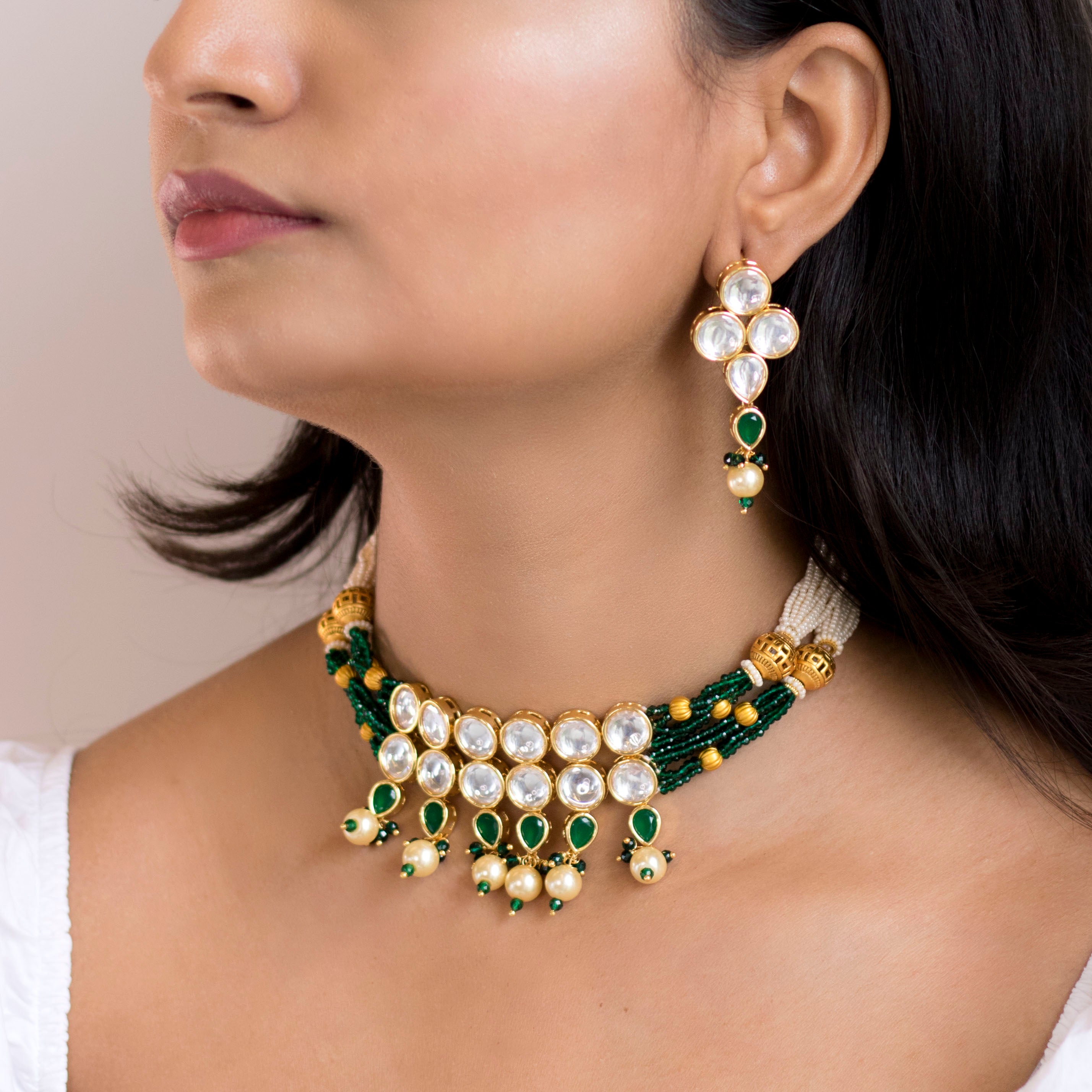 Manya Green Choker Set