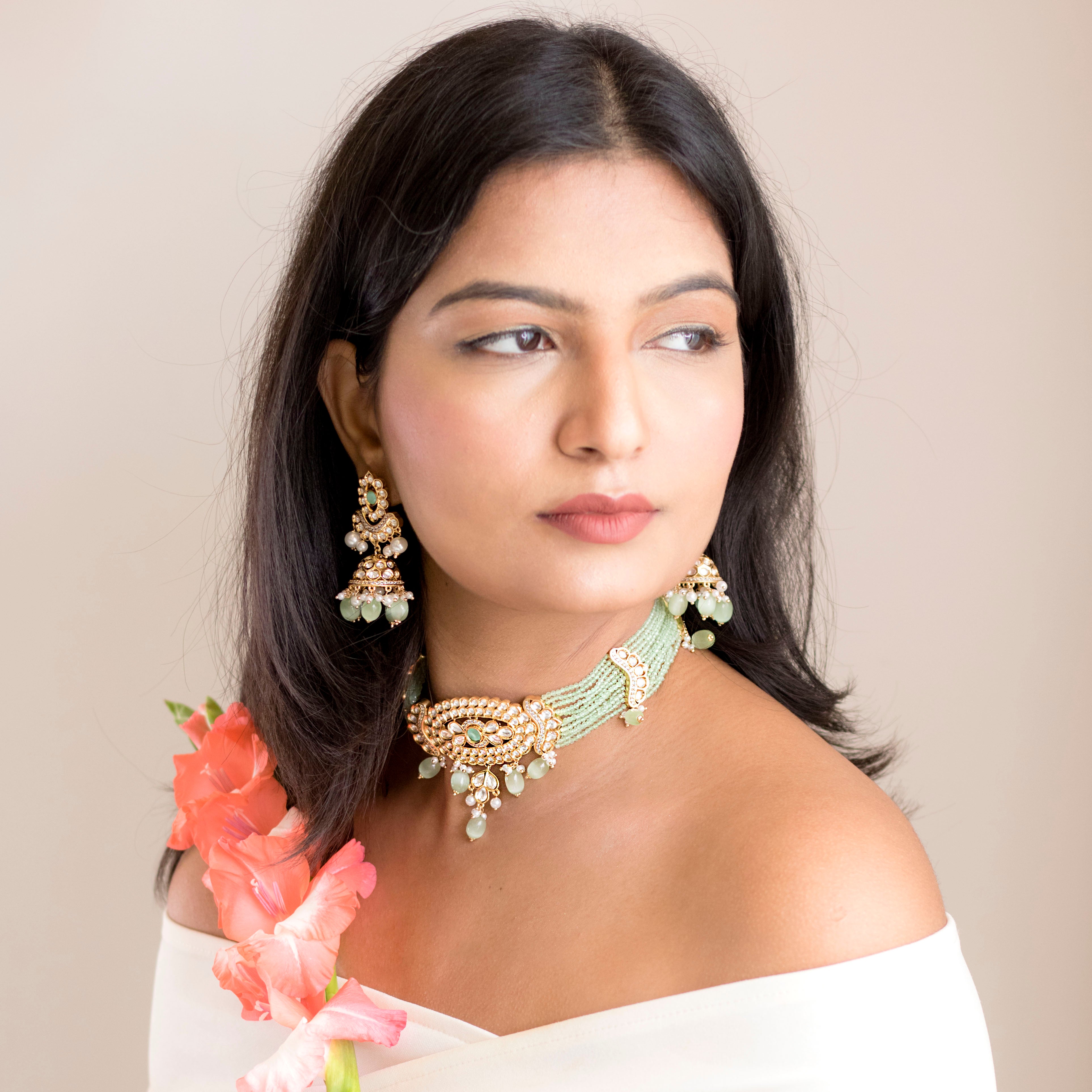 Samaira Mint Choker Set