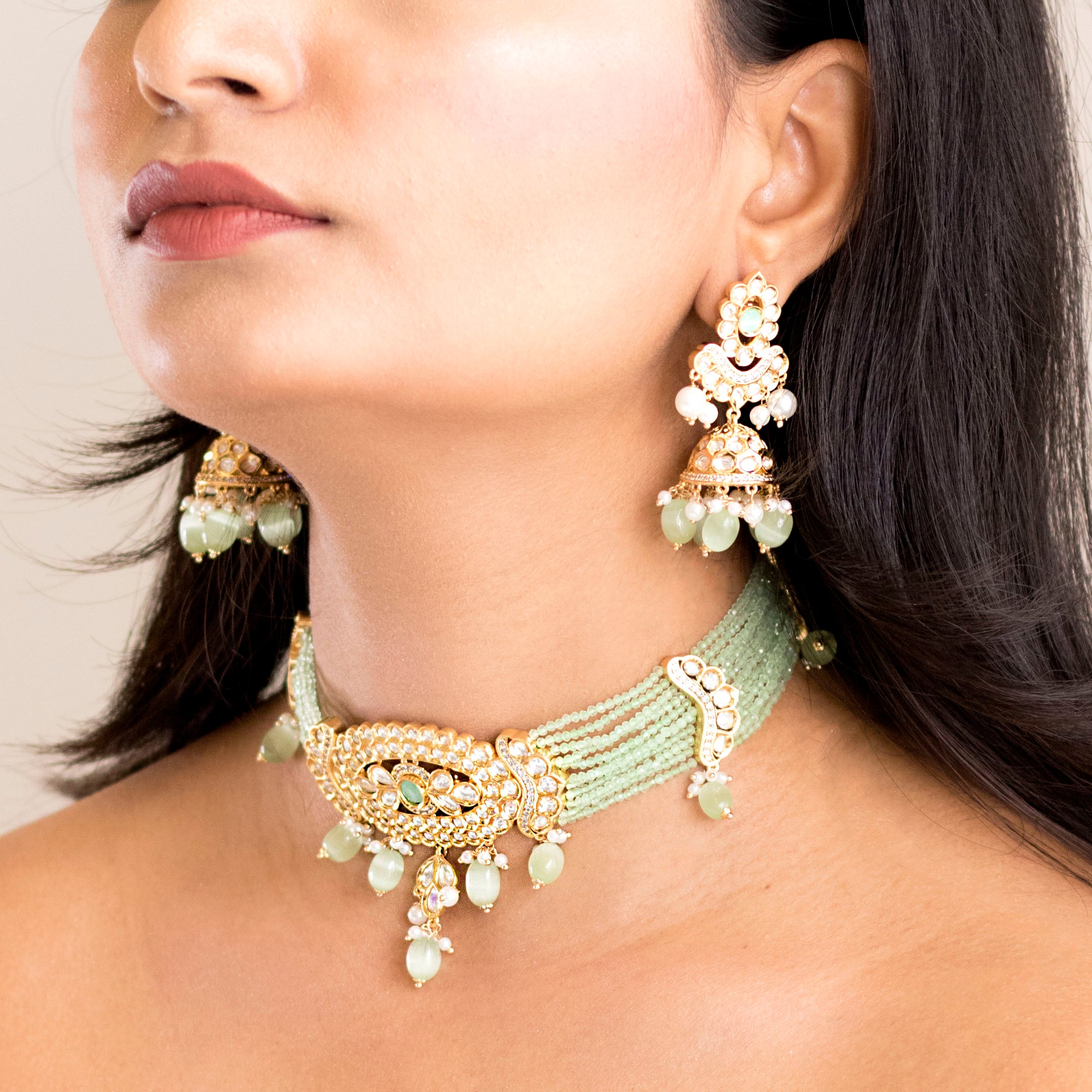 Samaira Mint Choker Set