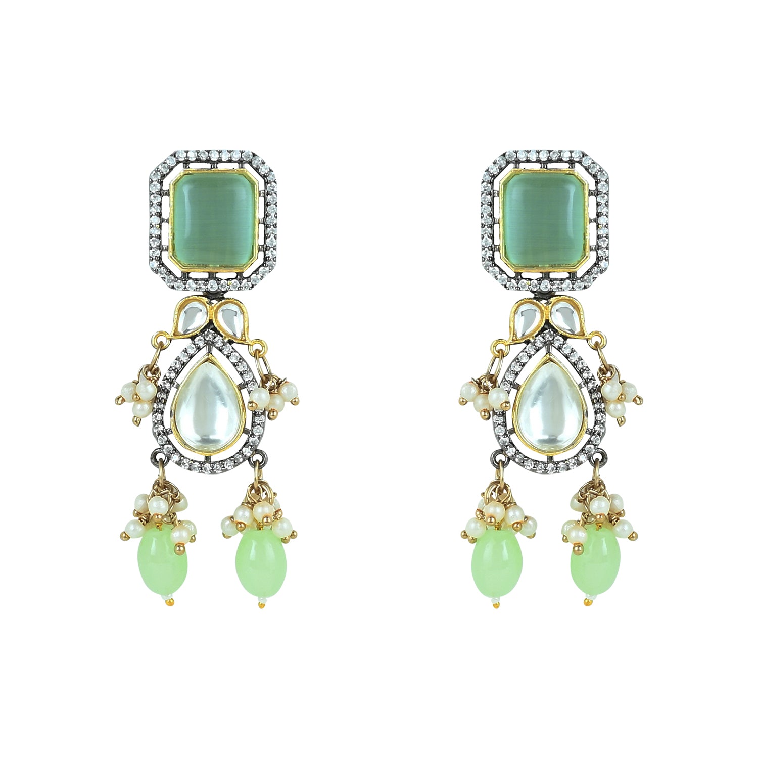 Zareen Mint Polki Kundan NeckPiece