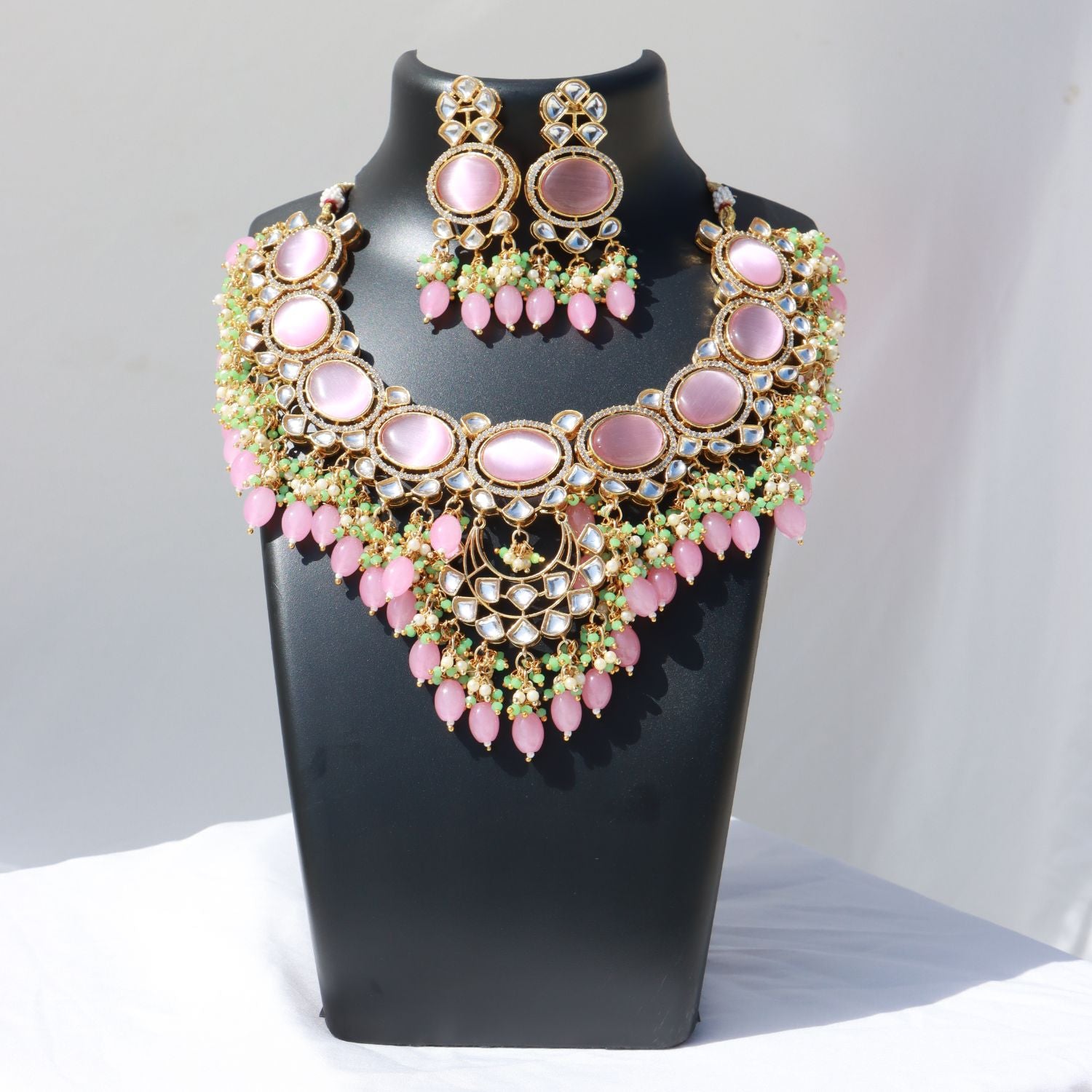 Noor Pink Polki Kundan Neckpiece