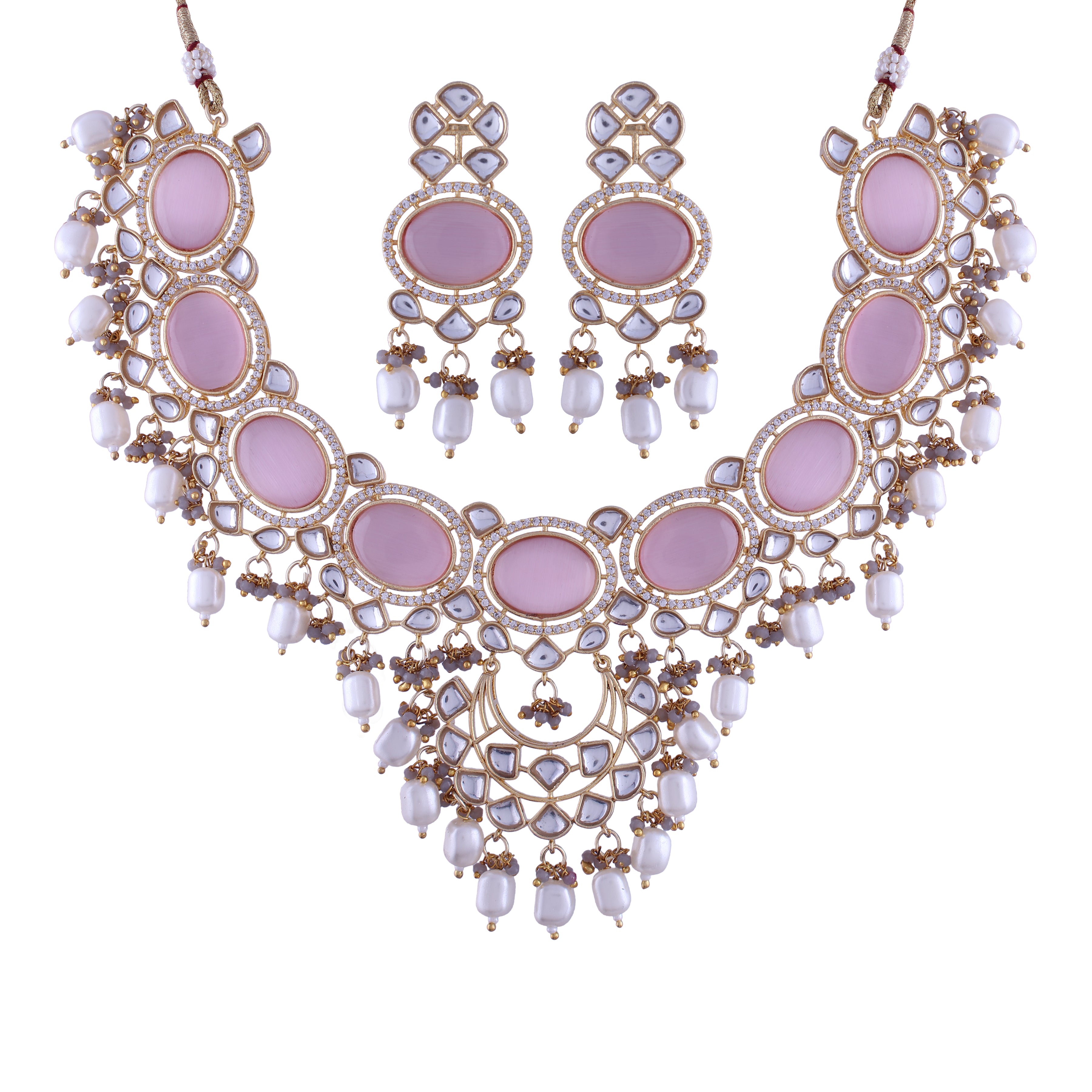 Noor Pink Polki Kundan Neckpiece