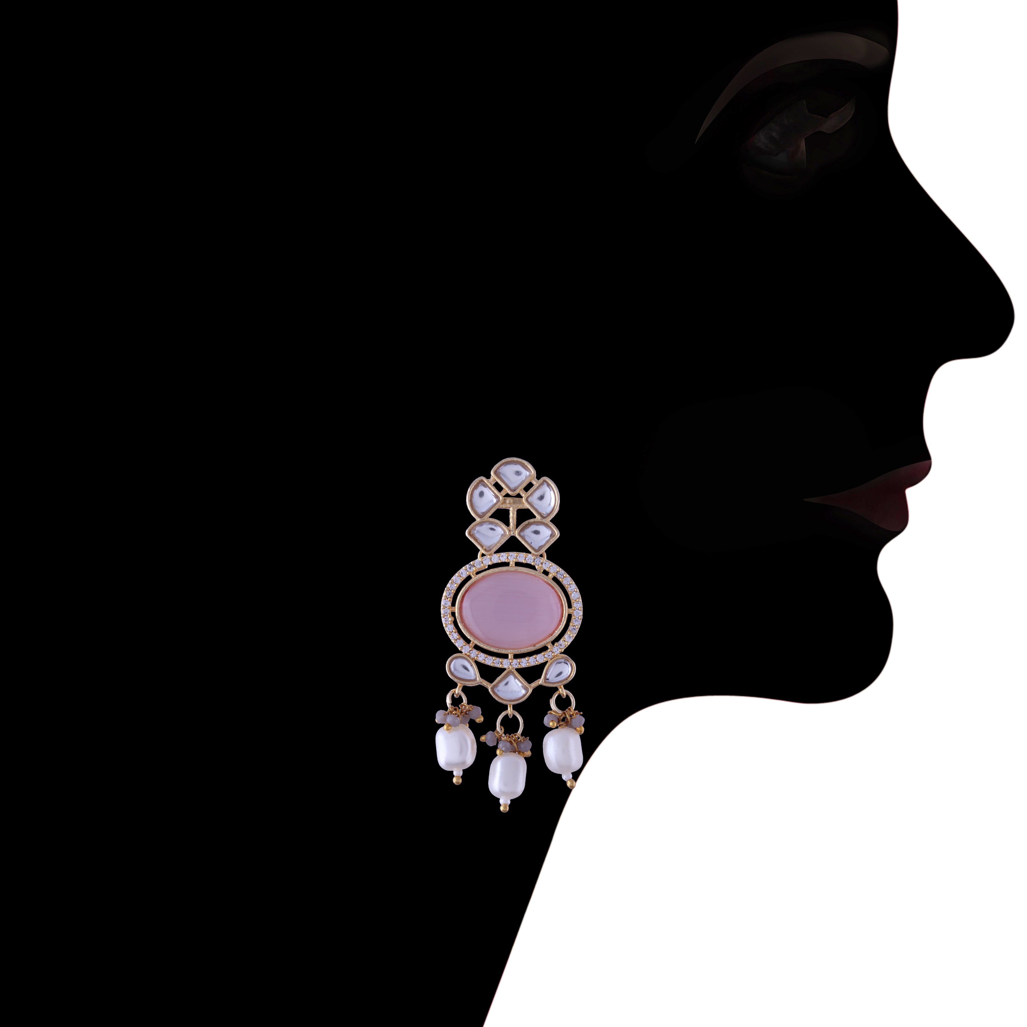 Noor Pink Polki Kundan Neckpiece